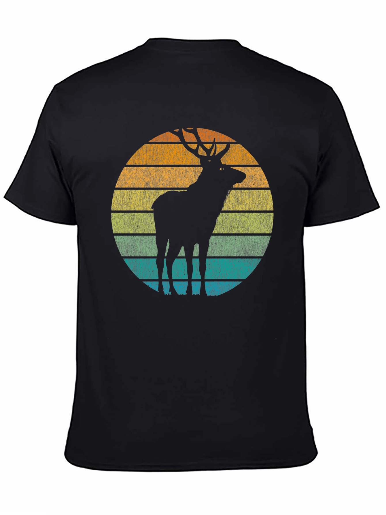 Black Retro Deer Silhouette Tee view 4
