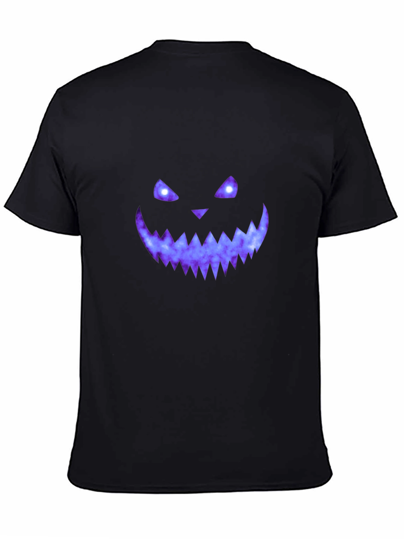Black Spooky Galaxy Face Halloween T-Shirt view 4