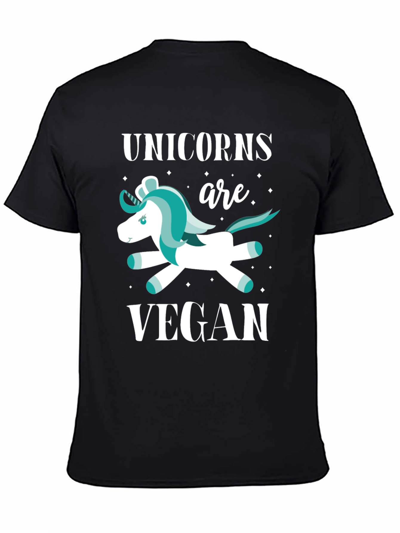 Black Unicorns are Vegan Graphic T-Shirt view 4