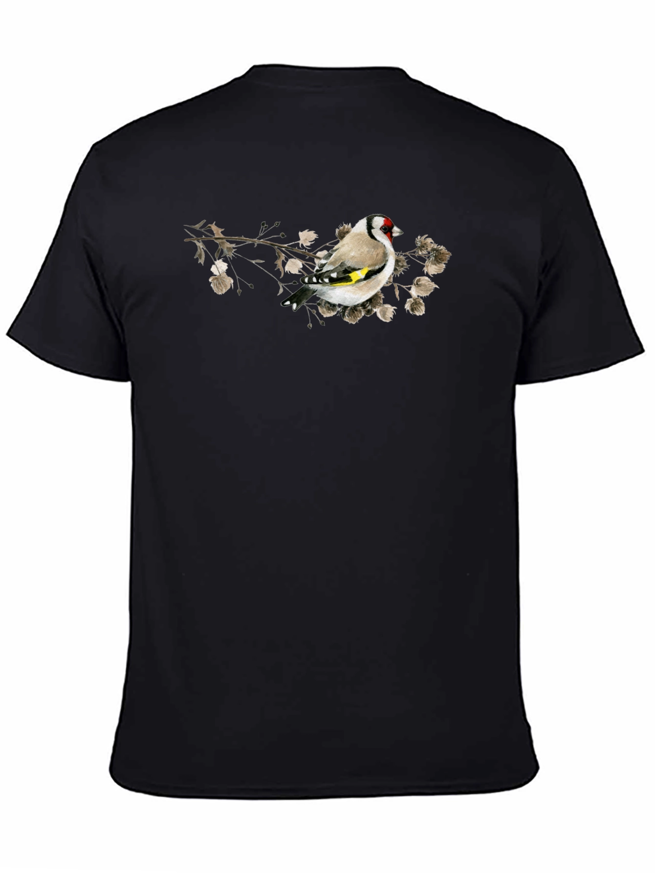Black Bird on Branch Graphic Black Tee view 4