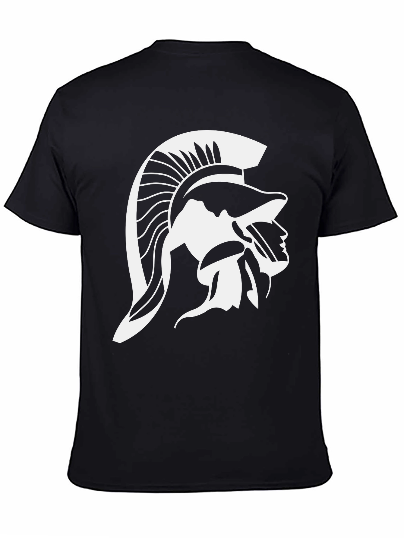 Black Spartan Warrior Graphic T-Shirt view 4