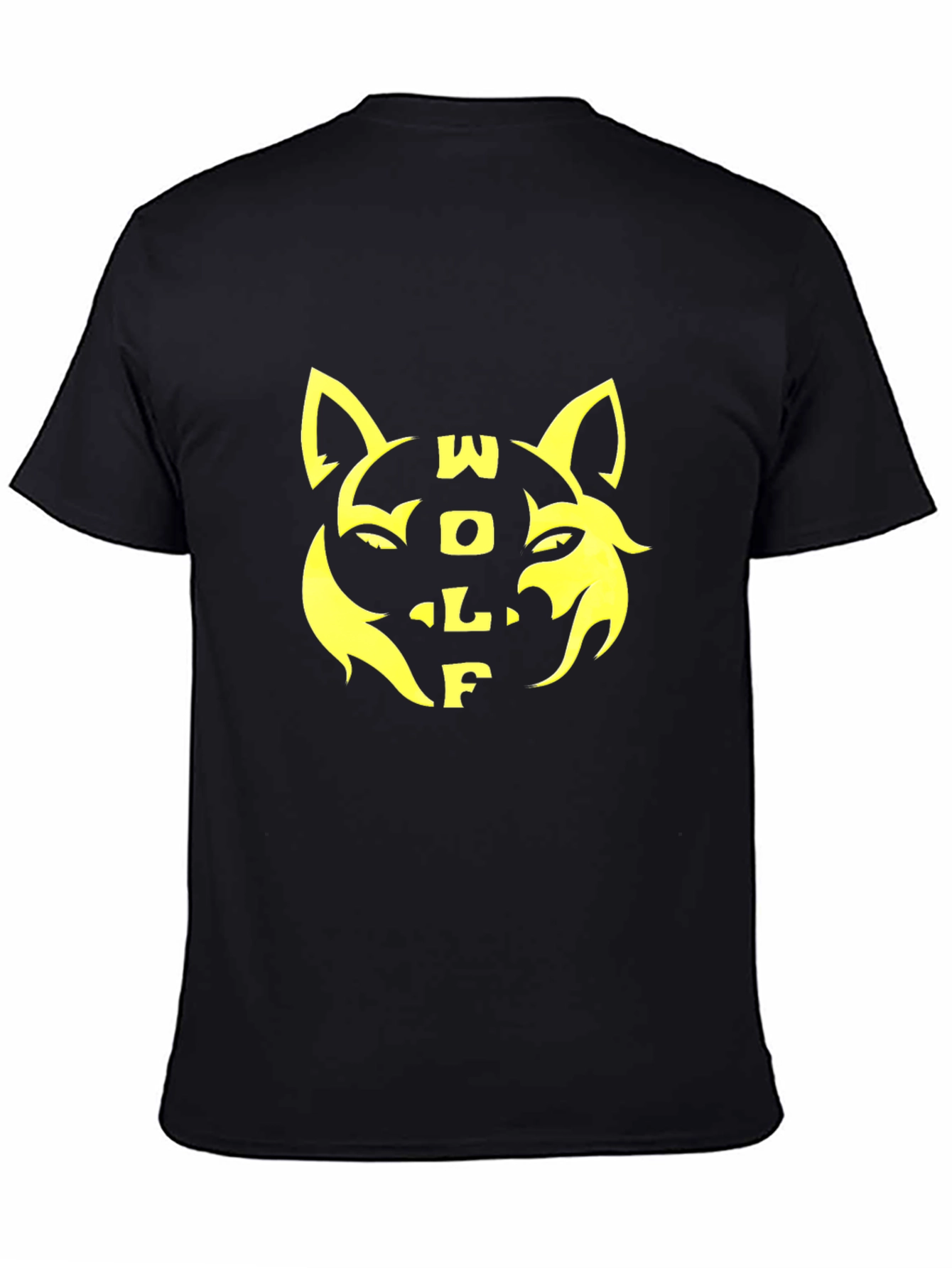 Black Wolf Graphic T-Shirt - Black Cotton Blend Tee view 4