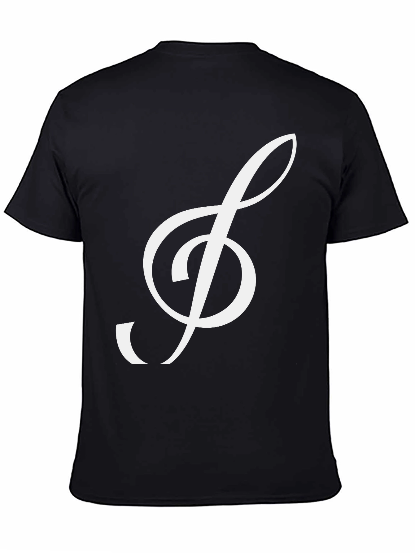 Black Treble Clef Graphic Tee - Musical Statement Shirt view 4