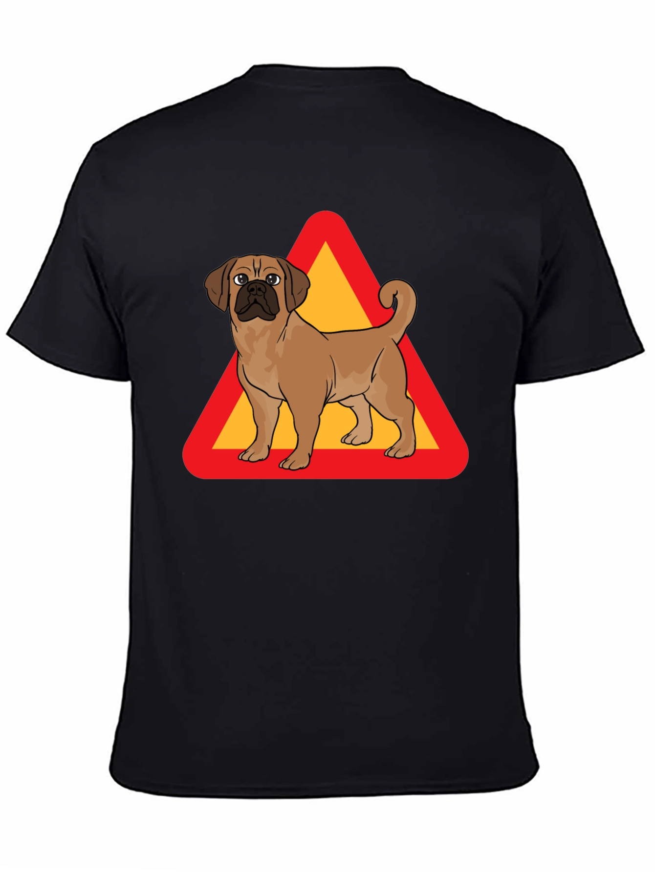 Black Dog Crossing T-Shirt - Novelty Graphic Tee view 4