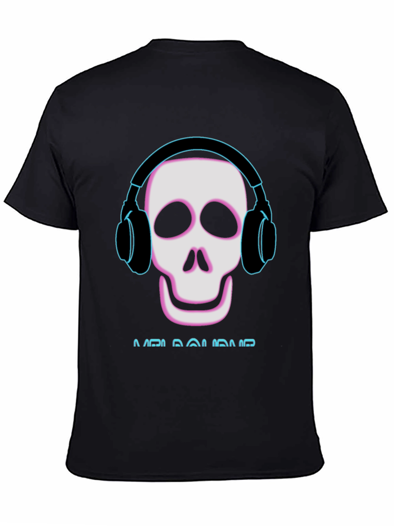 Black Skull Headphones T-Shirt - Music Lover Tee view 4