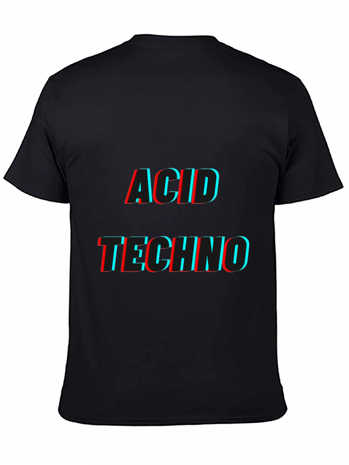 Black Acid Techno Black Graphic T-Shirt view 4