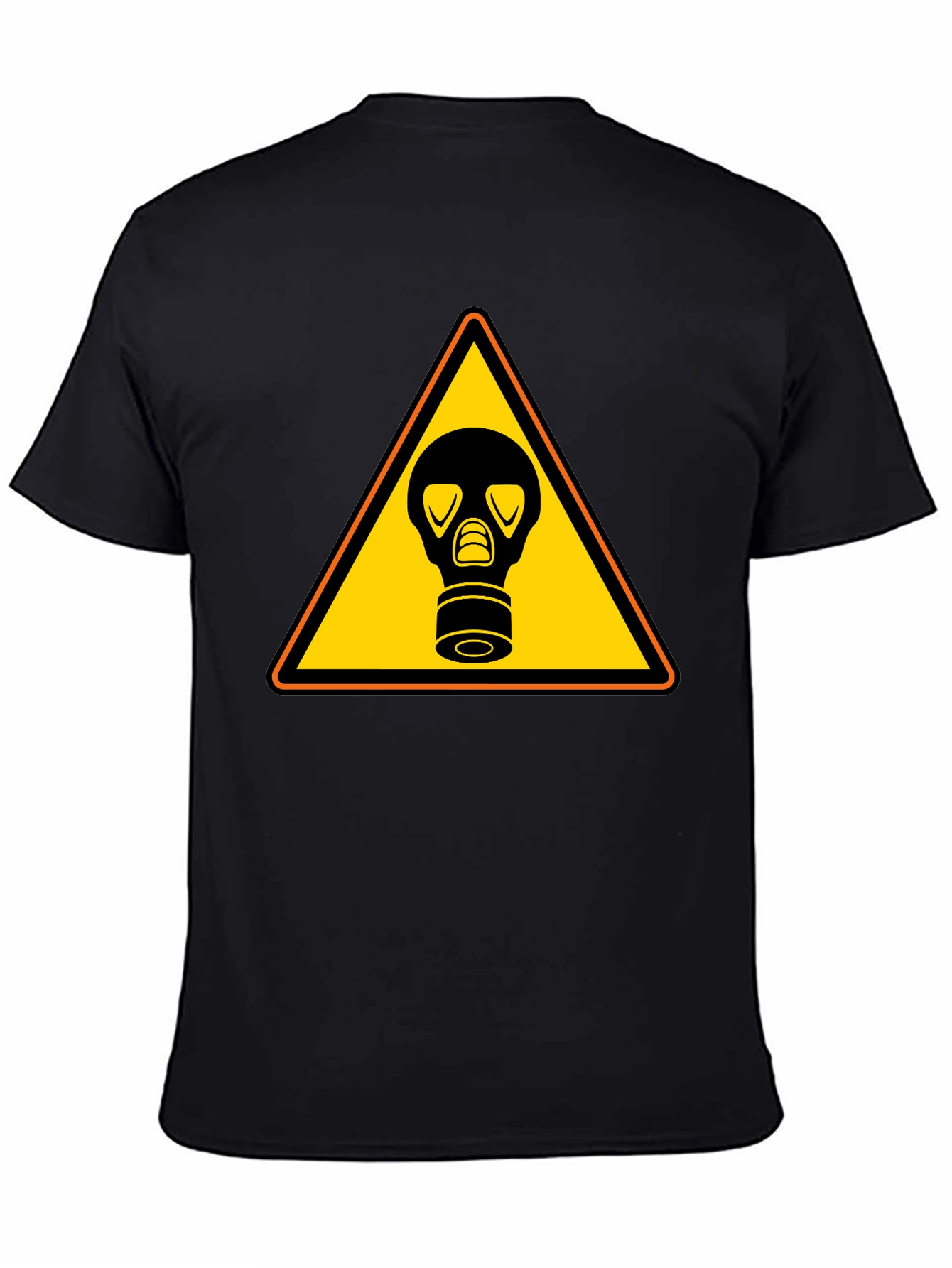 Black Hazard Gas Mask T-Shirt - Classic Black Tee view 4