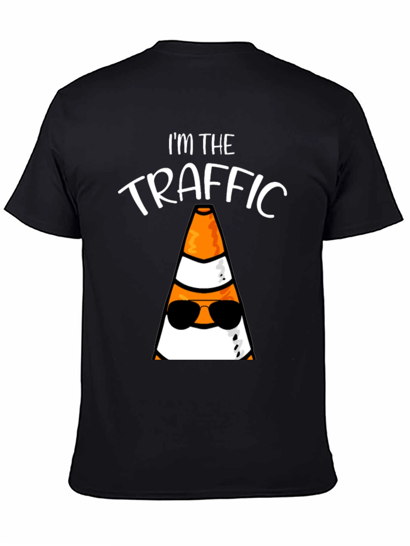 Black I'm the Traffic Cone T-Shirt view 4