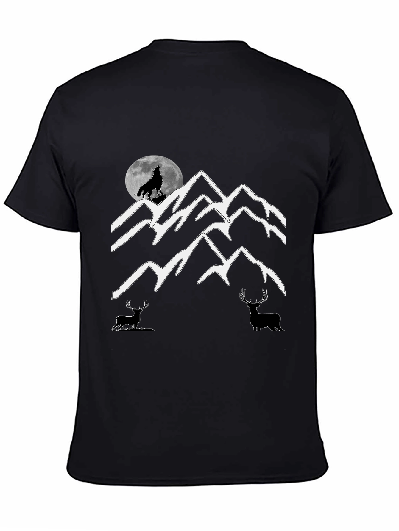 Black Wolf Moon Mountain Graphic Tee view 4