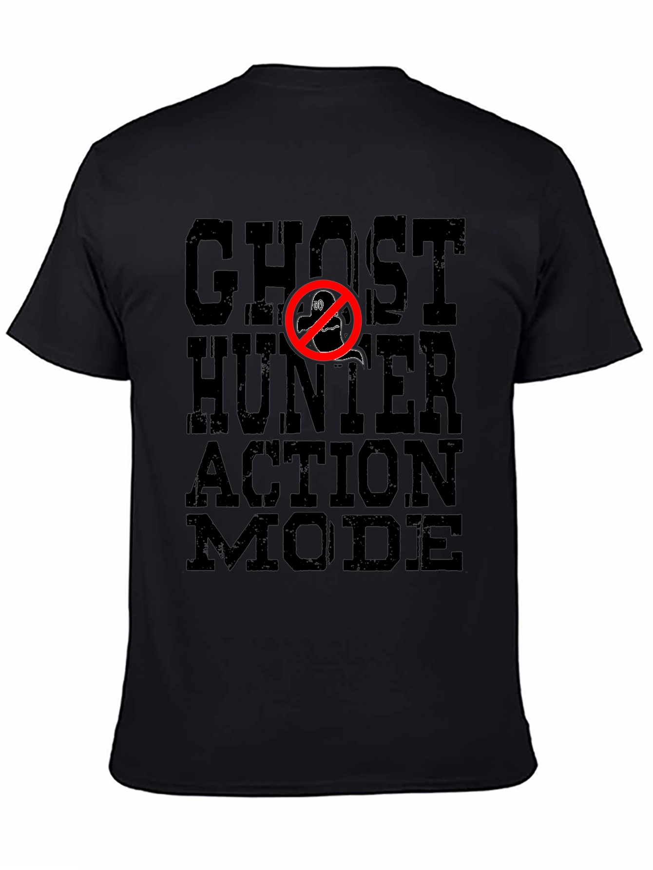 Black Ghost Hunter Action Mode Black T-Shirt view 4
