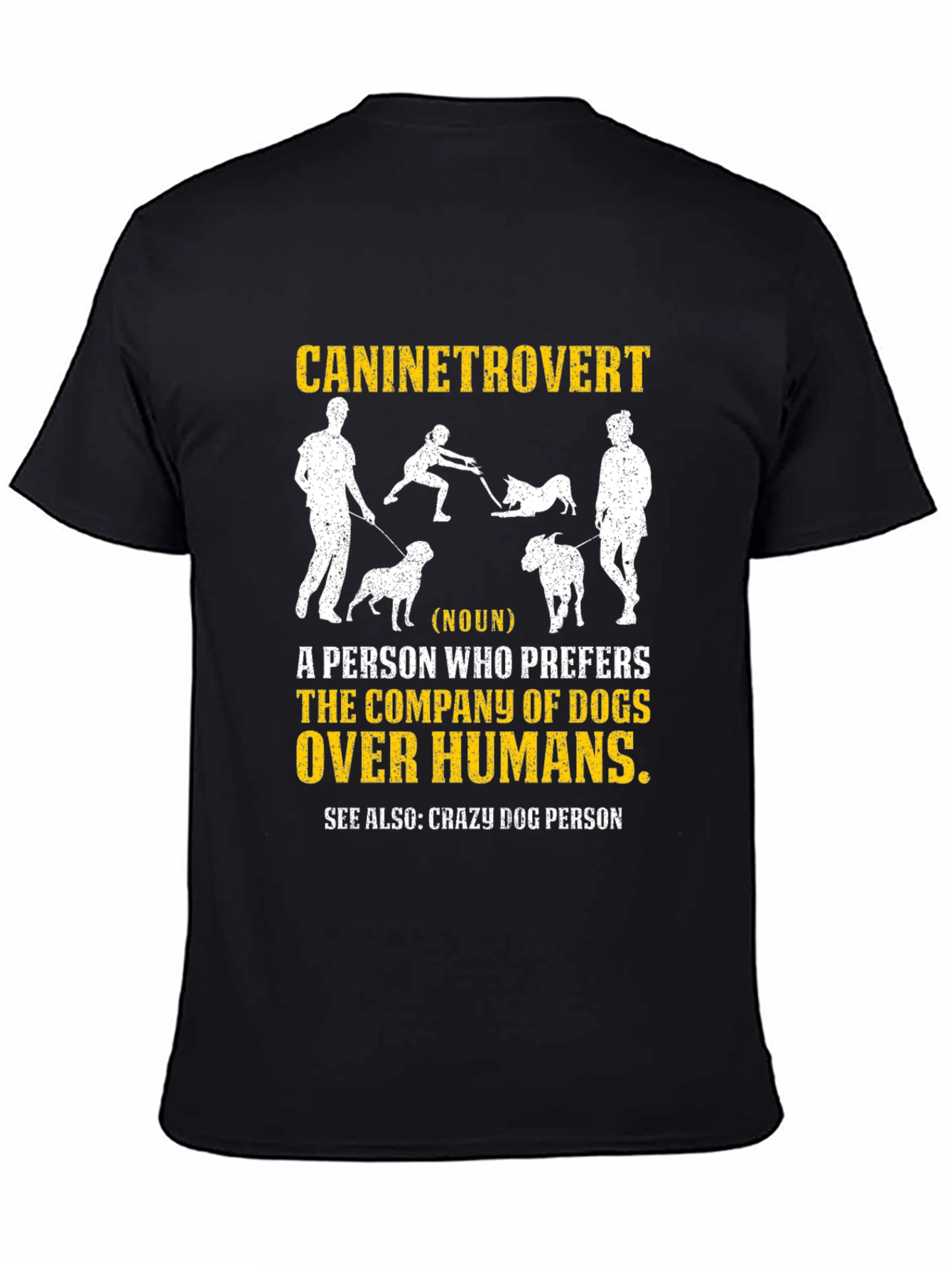 Black Caninetrovert T-Shirt - Dog Lover Apparel view 4