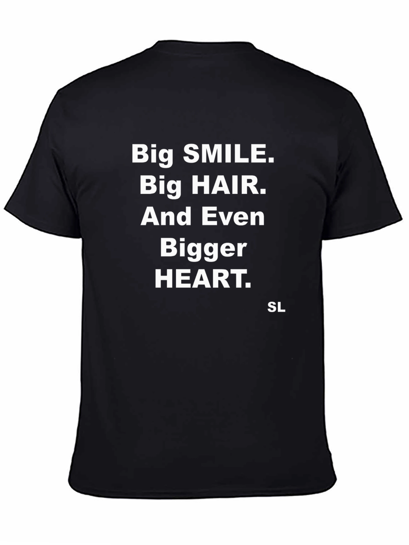 Black Big Smile, Big Hair, Big Heart Black Tee view 4