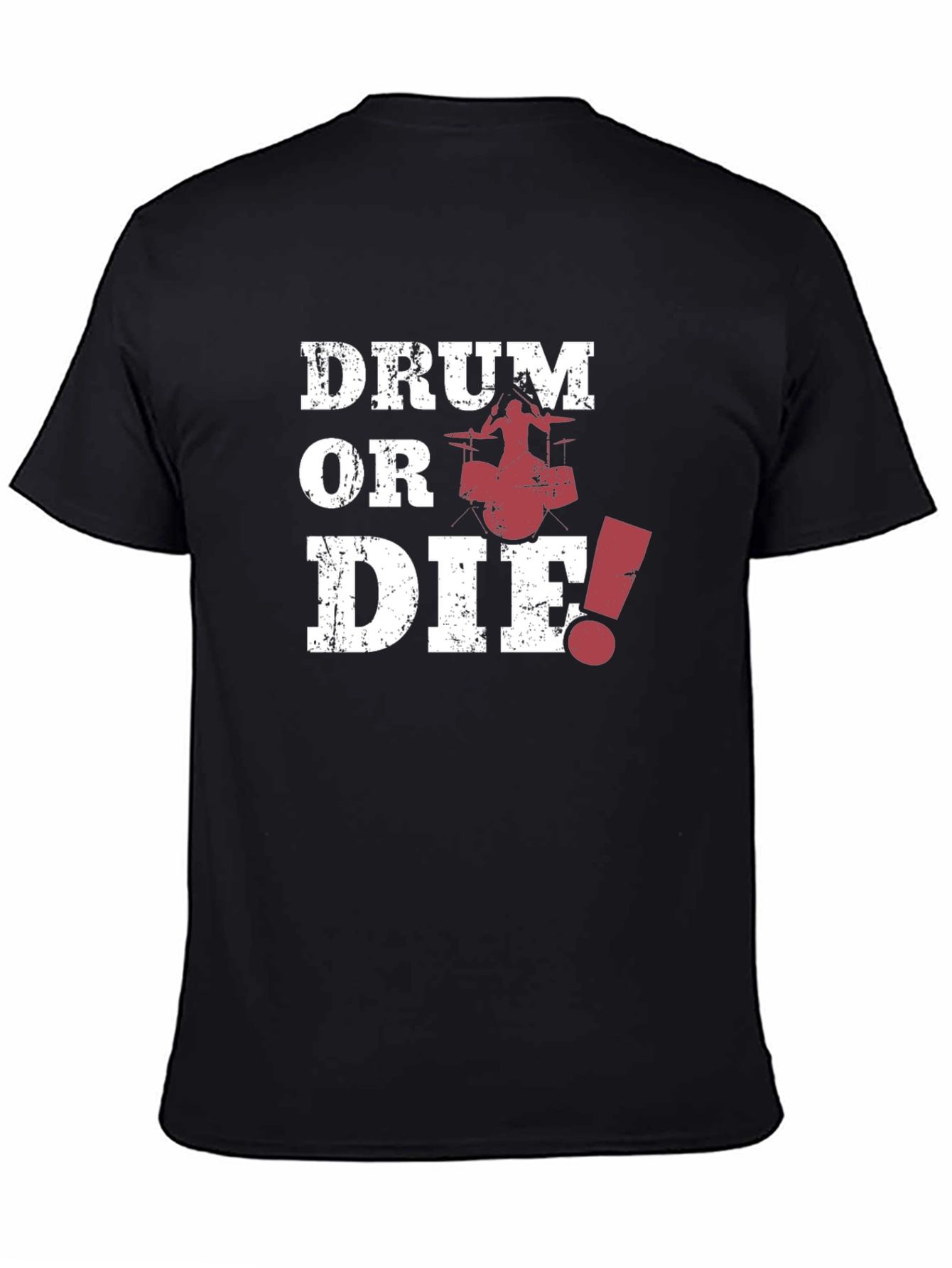 Black Drum or Die! Graphic Print Black T-Shirt view 4