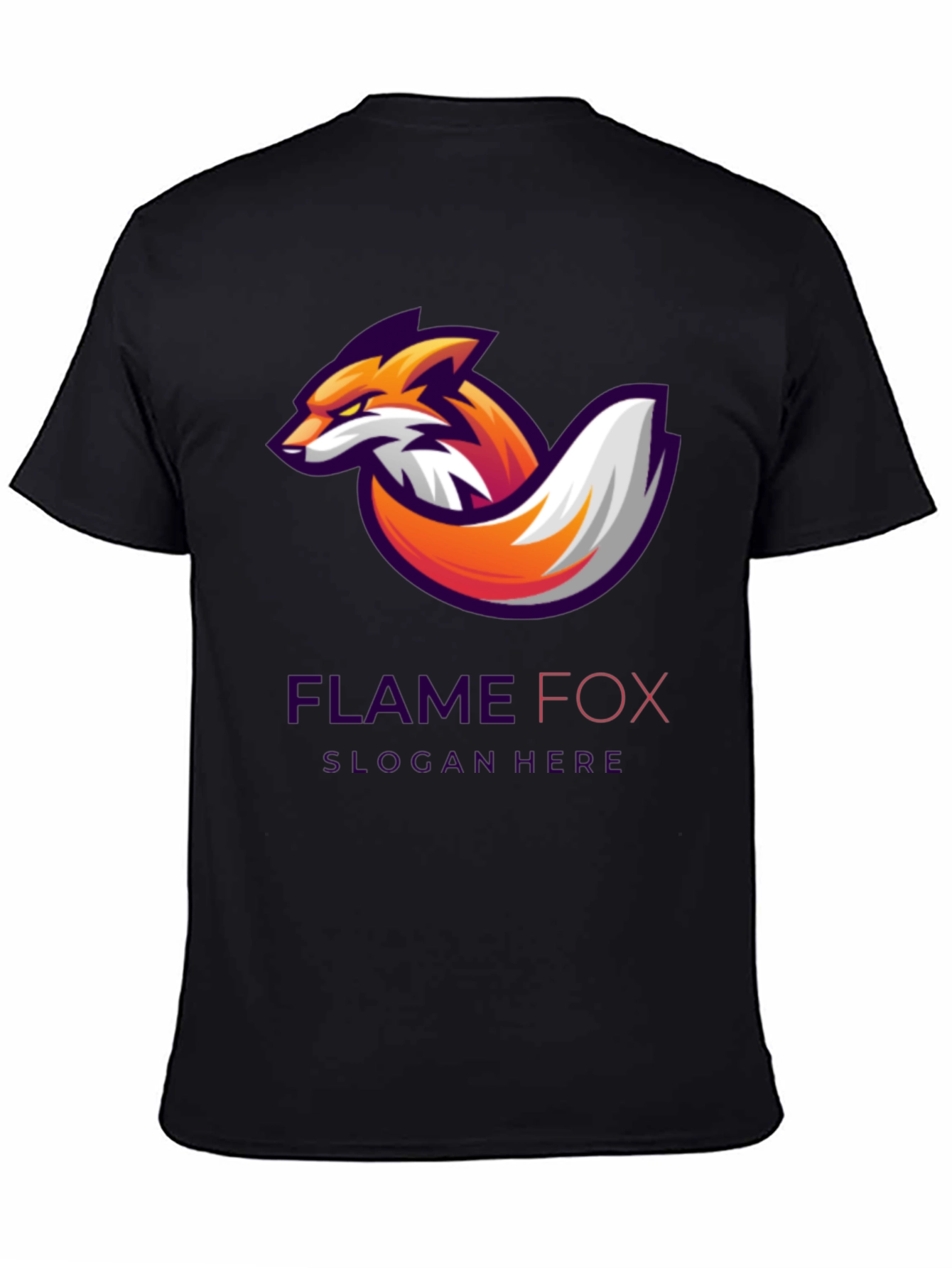 Black Flame Fox Graphic Tee - Cool Design, Soft Cotton Shirt view 4