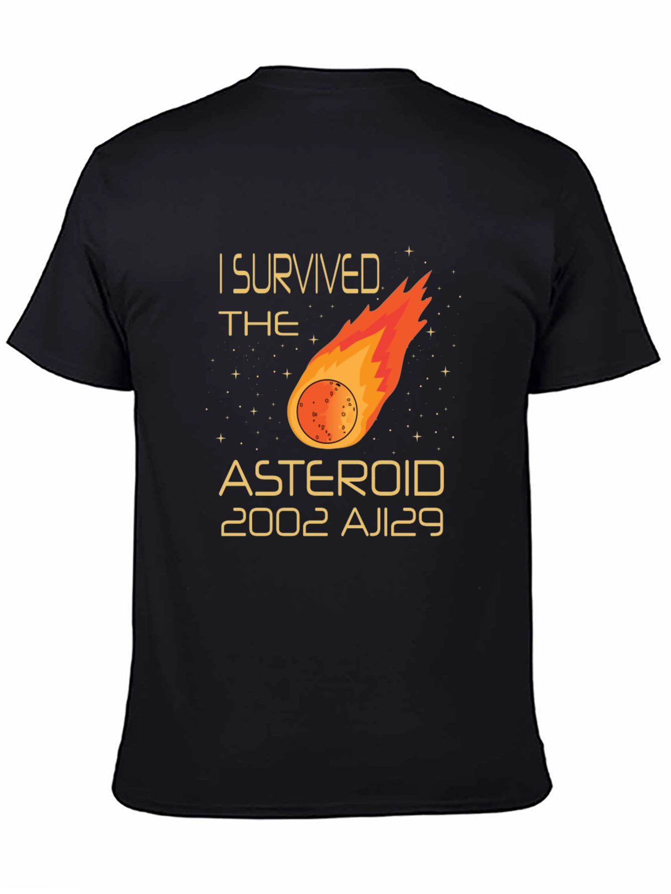 Black I Survived The Asteroid 2002 AJ129 T-Shirt view 4