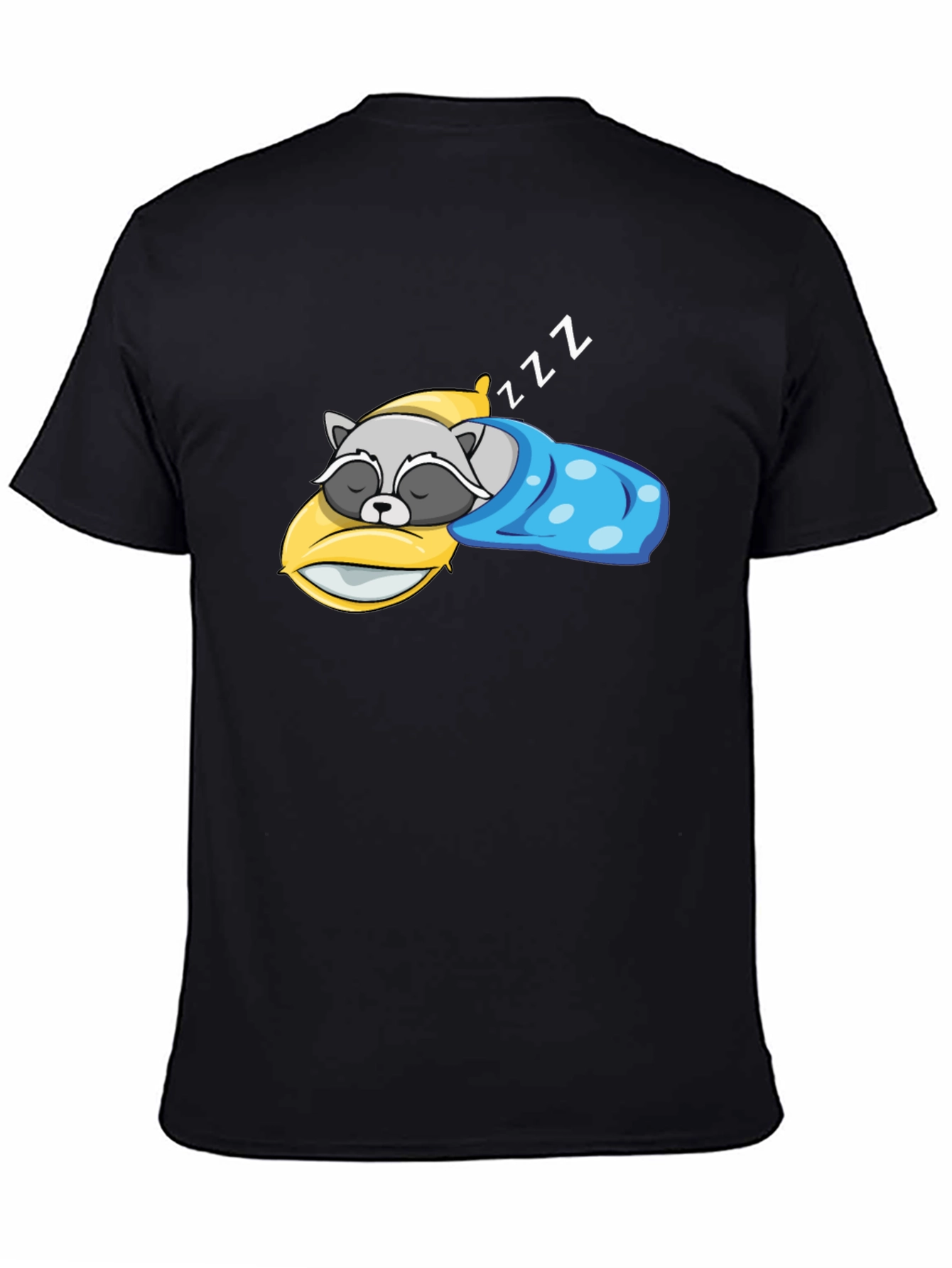 Black Sleeping Raccoon Graphic T-Shirt view 4