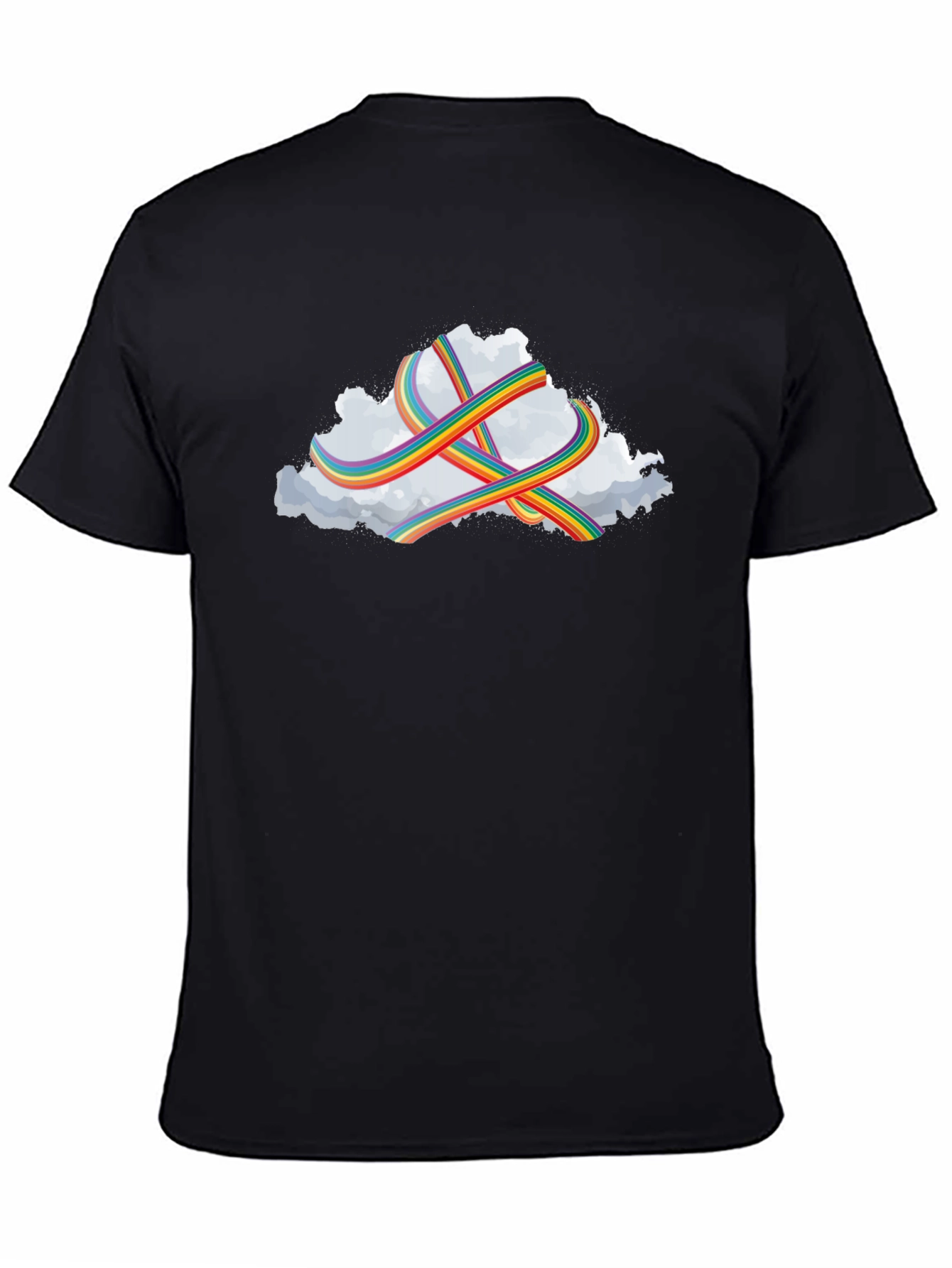 Black Rainbow Cloud T-Shirt: Stylish Comfort view 4