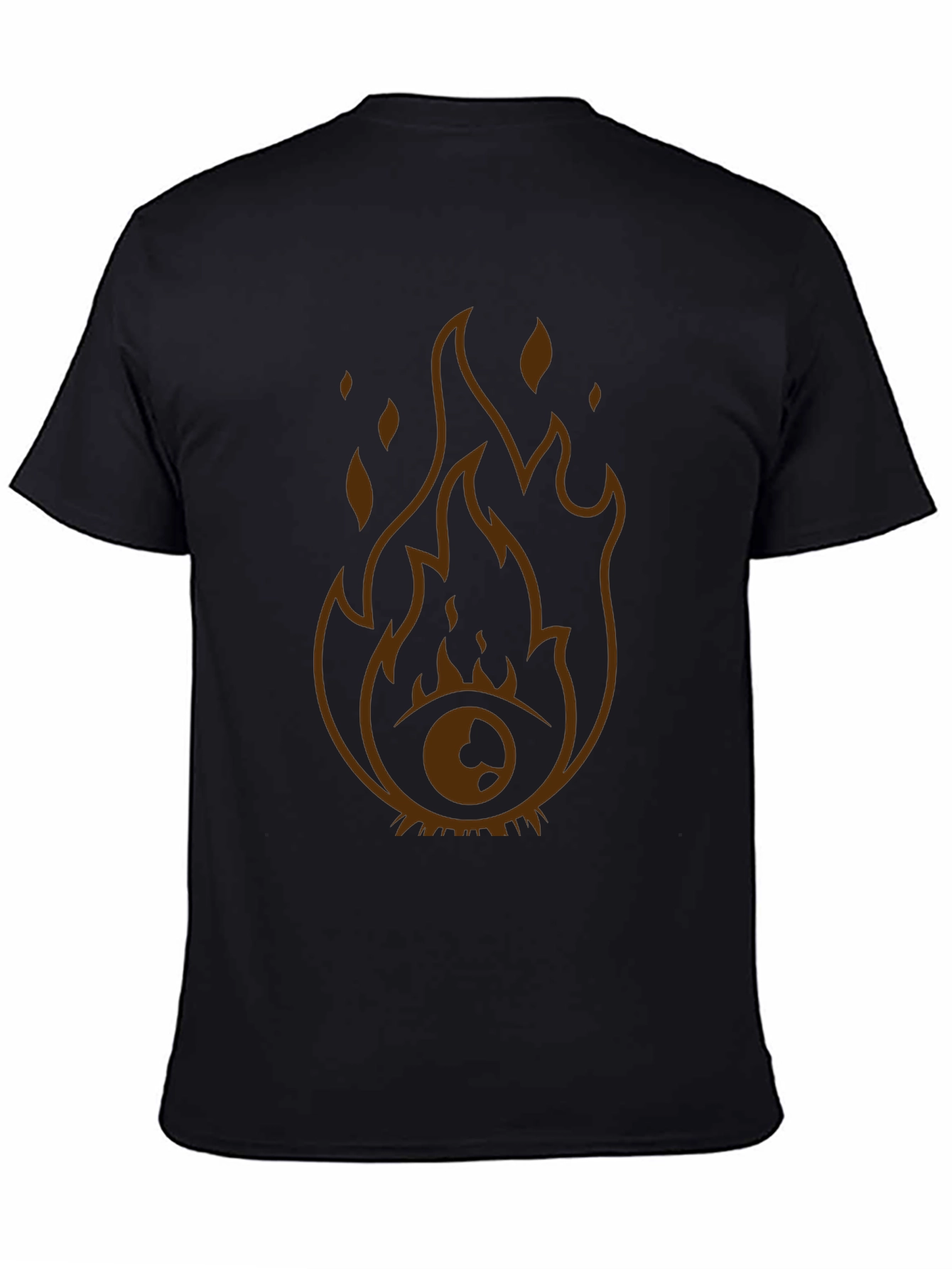 Black Flaming Eye Graphic Tee - Unique Design view 4