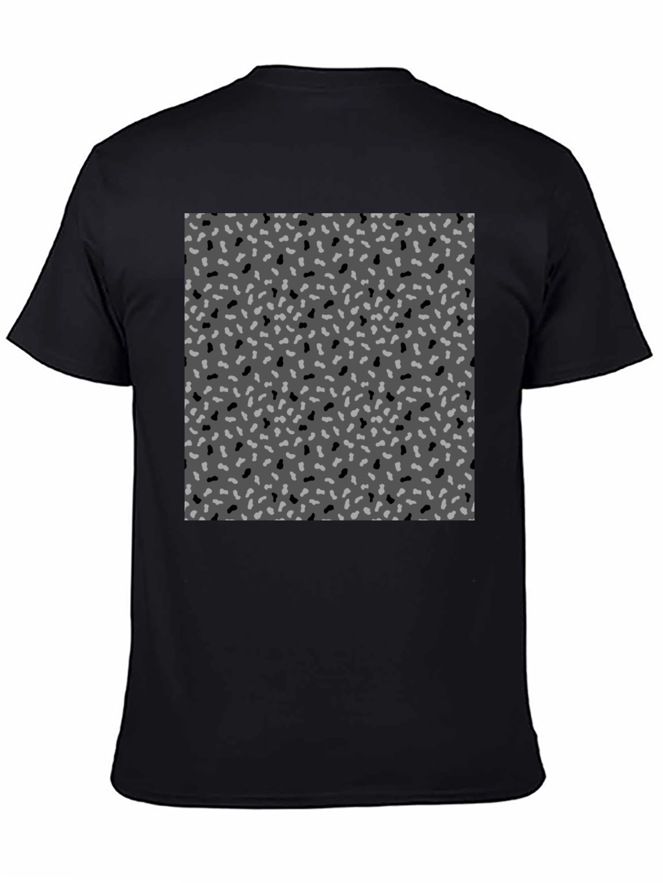 Black Abstract Pattern Crew Neck T-Shirt view 4