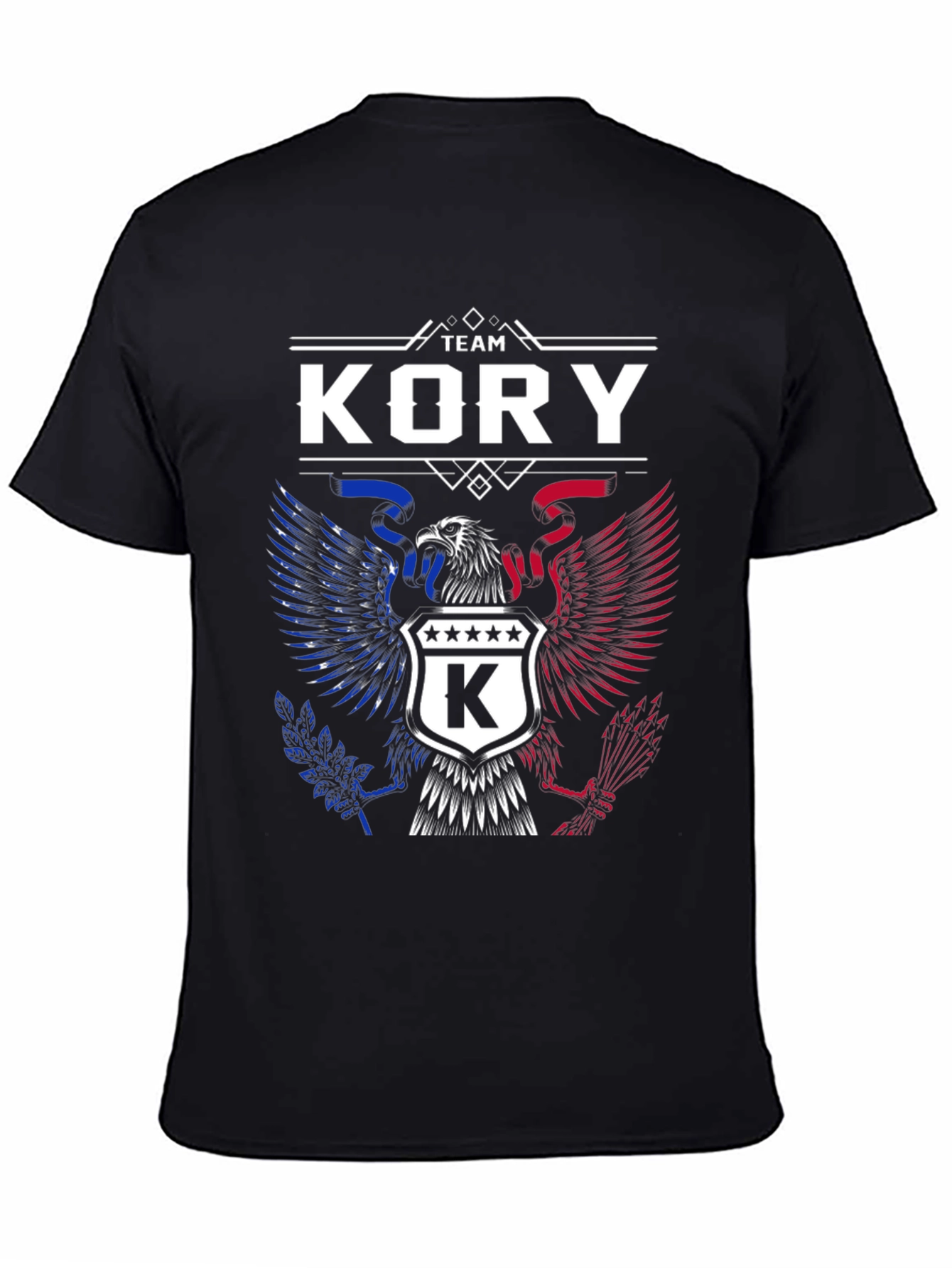 Black Team Kory Patriotic Eagle Graphic T-Shirt view 4