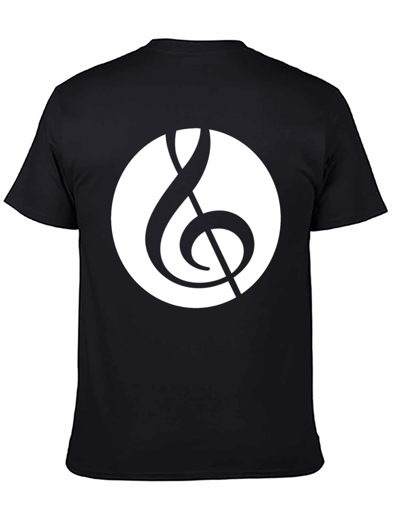 Black Musical Treble Clef Graphic T-Shirt view 4