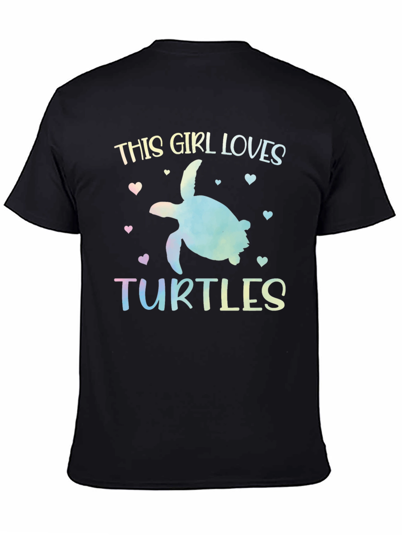 Black This Girl Loves Turtles Graphic T-Shirt view 4