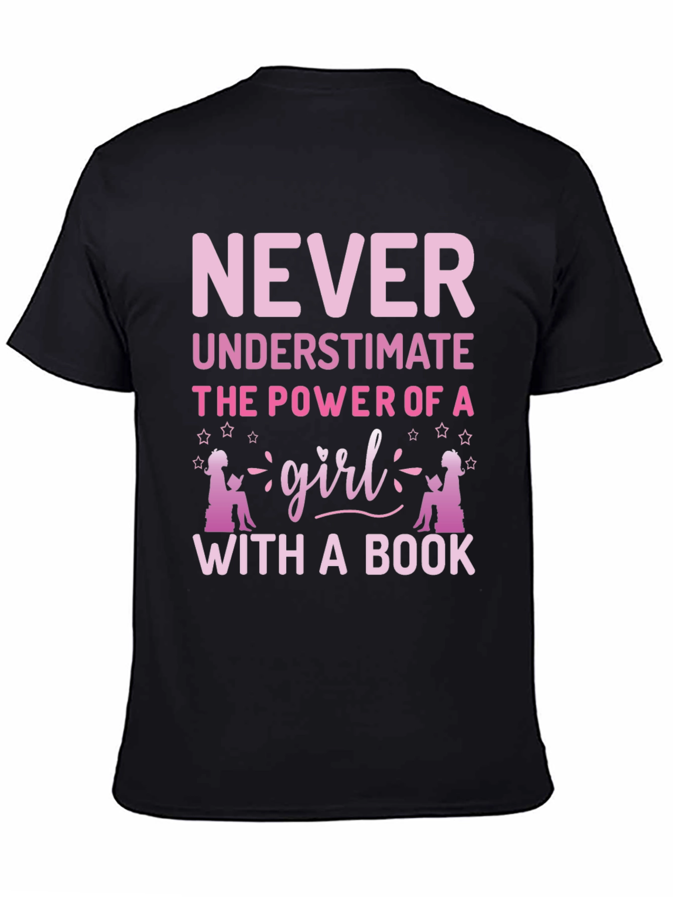 Black Never Underestimate Girl Book T-Shirt view 4