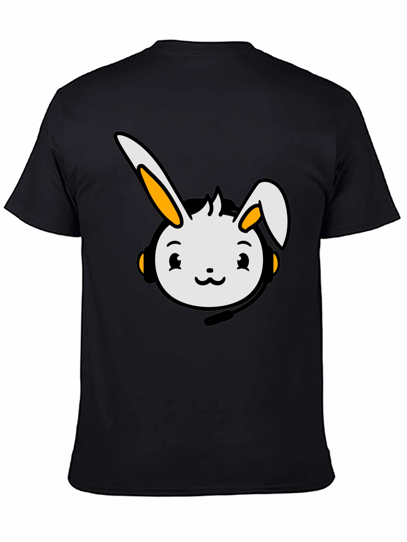 Black Cute Bunny Graphic T-Shirt - Black view 4