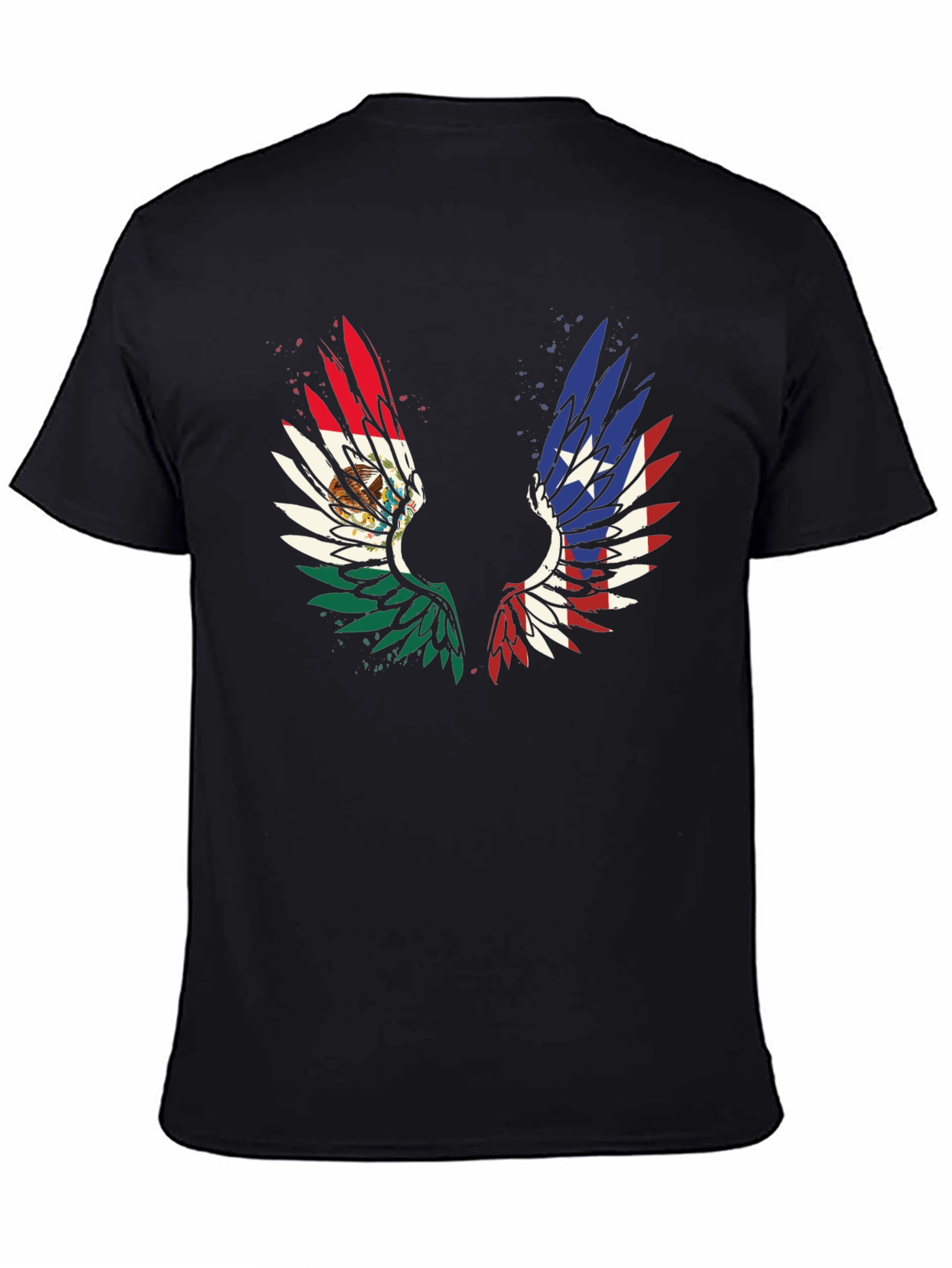 Black Mexico-Texas Wings Graphic T-Shirt view 4