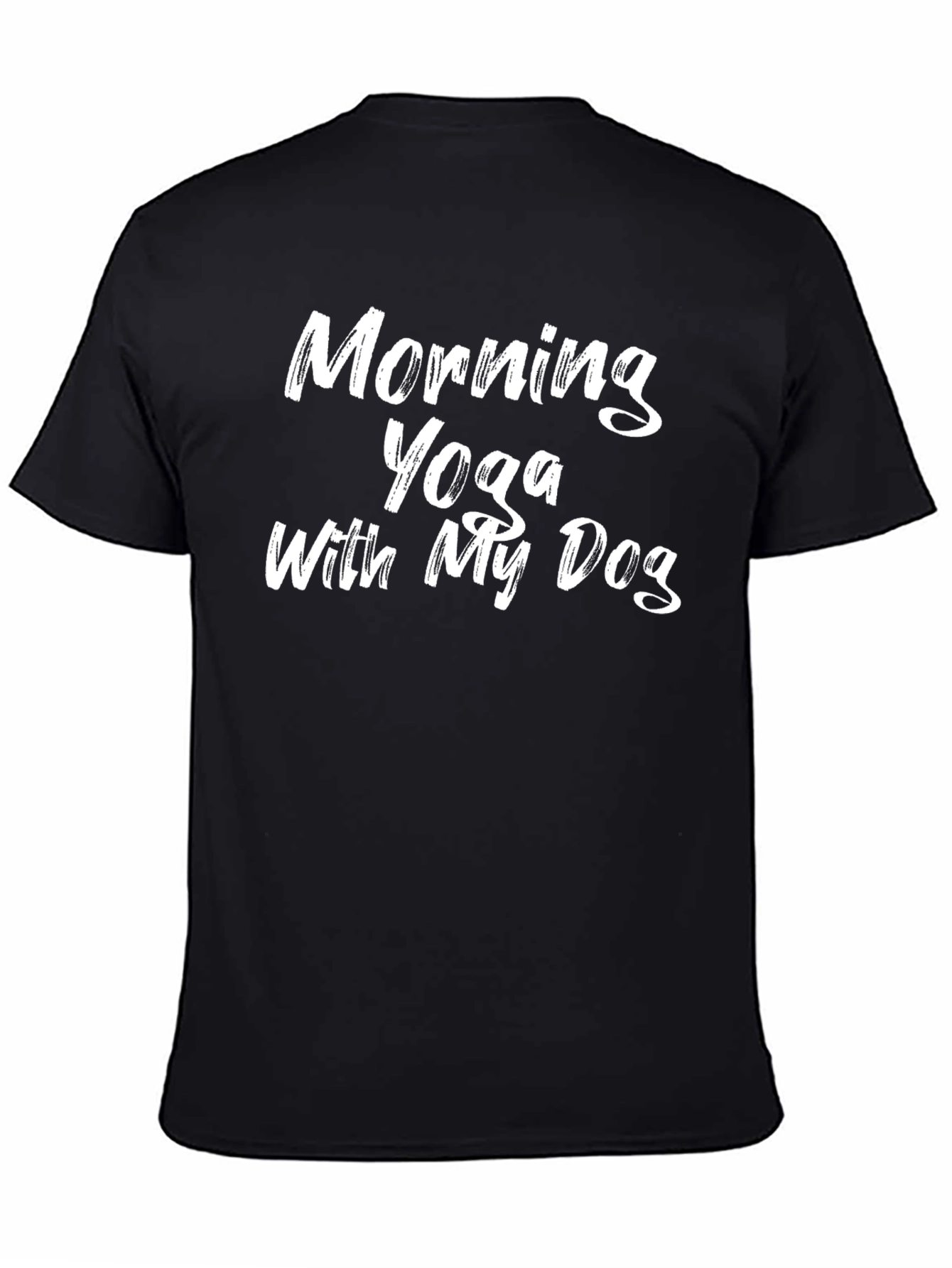Black Morning Yoga With My Dog T-Shirt view 4