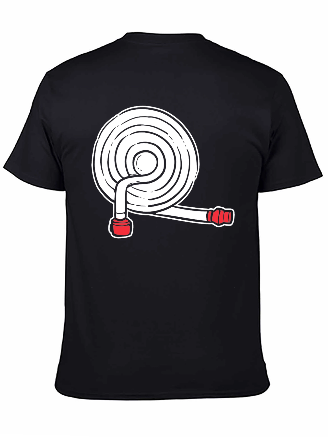 Black Fire Hose Graphic Tee - Black Cotton Blend Shirt view 4
