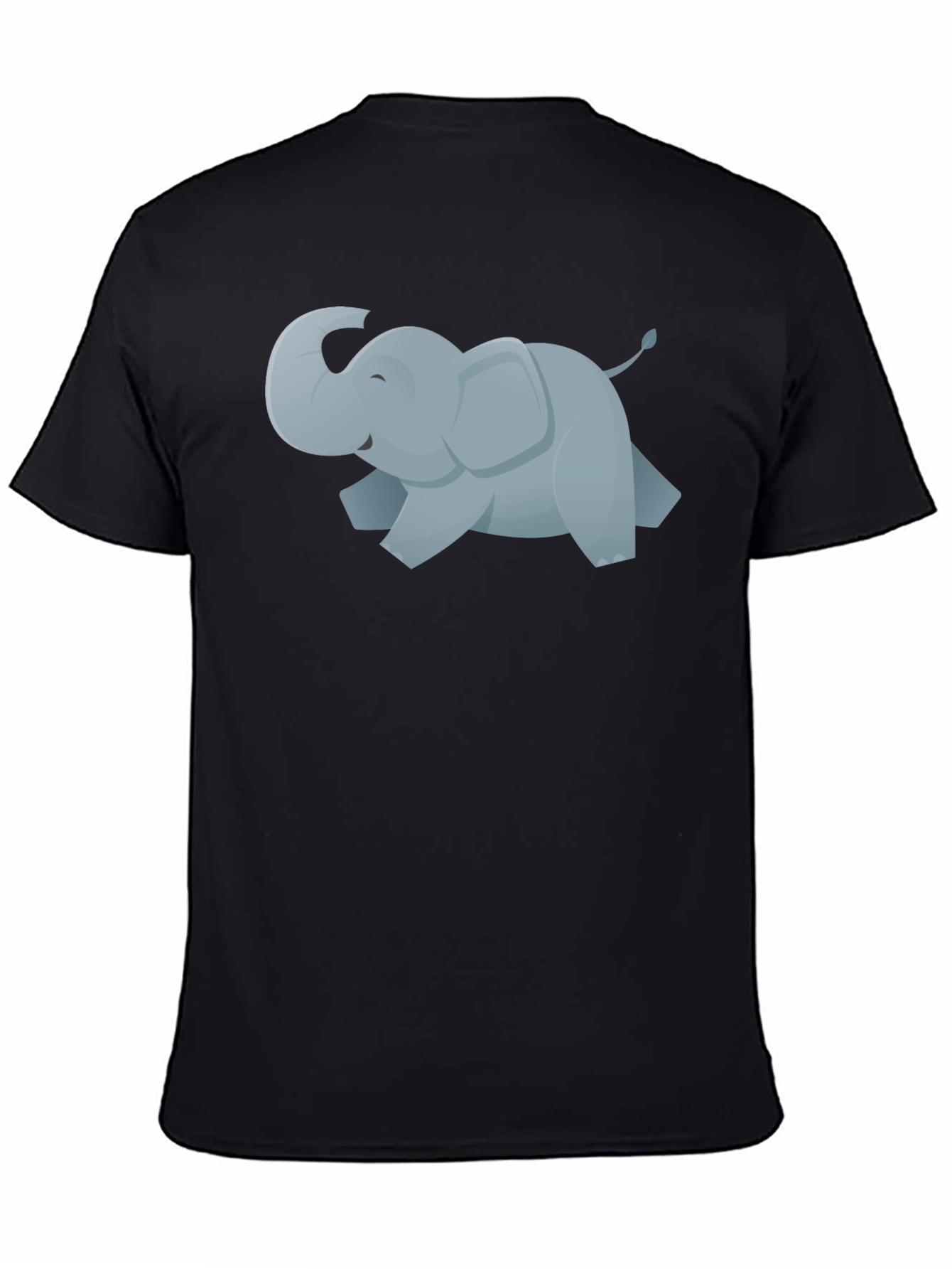 Black Cute Elephant Graphic Tee - Casual Black T-Shirt view 4