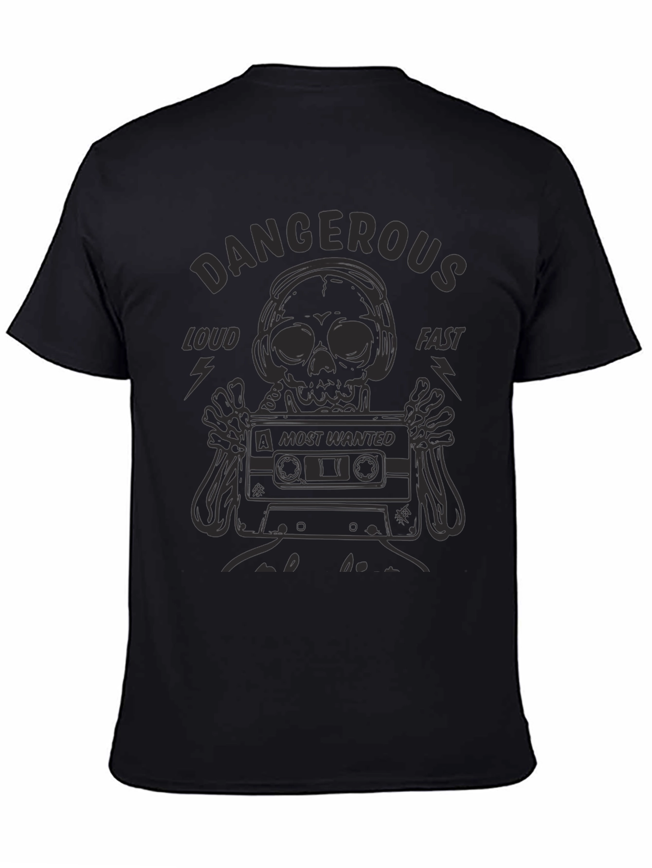 Dangerous Loud Fast Graphic Tee - Skull & Cassette - 4