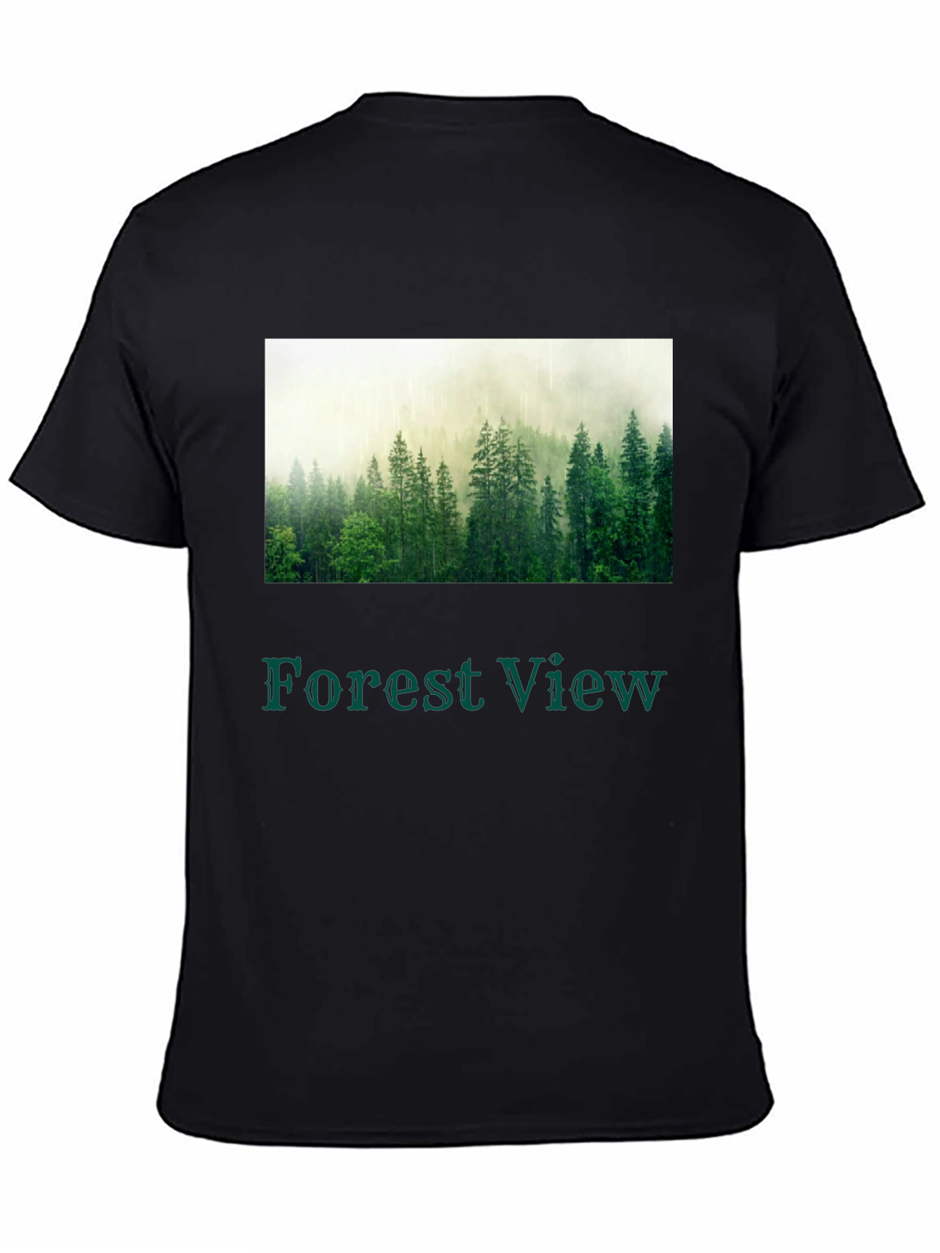 Black Forest View T-Shirt - Nature Inspired Graphic Tee view 4
