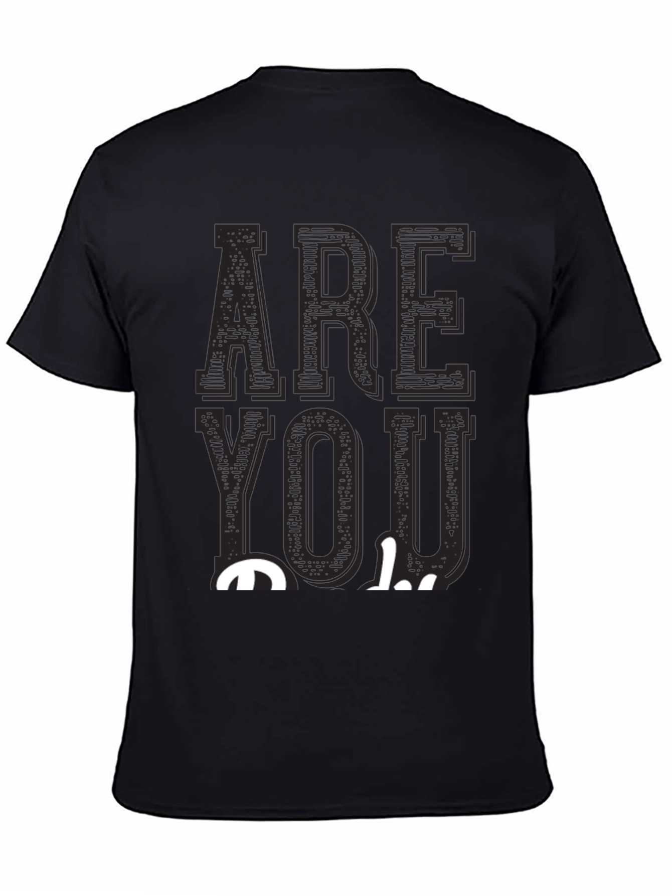 Black Are You Okay? Graphic Tee - Black Casual T-Shirt view 4