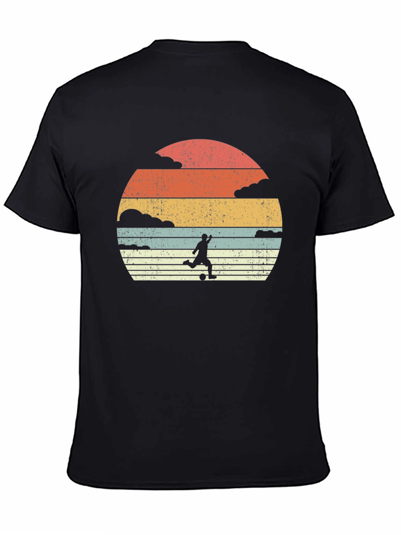 Black Vintage Soccer Sunset Graphic Tee view 4