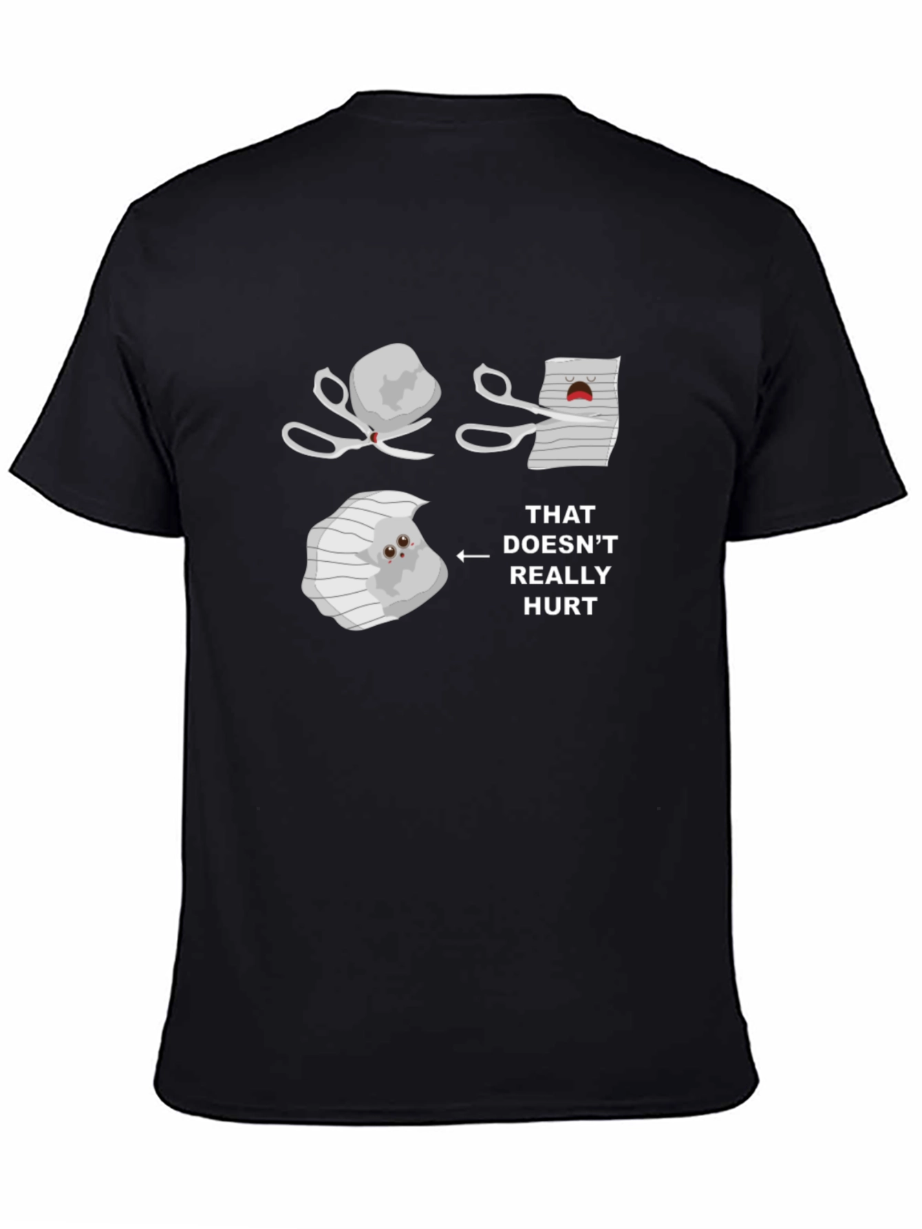 Black Rock Paper Scissors T-Shirt - Funny Graphic Tee view 4