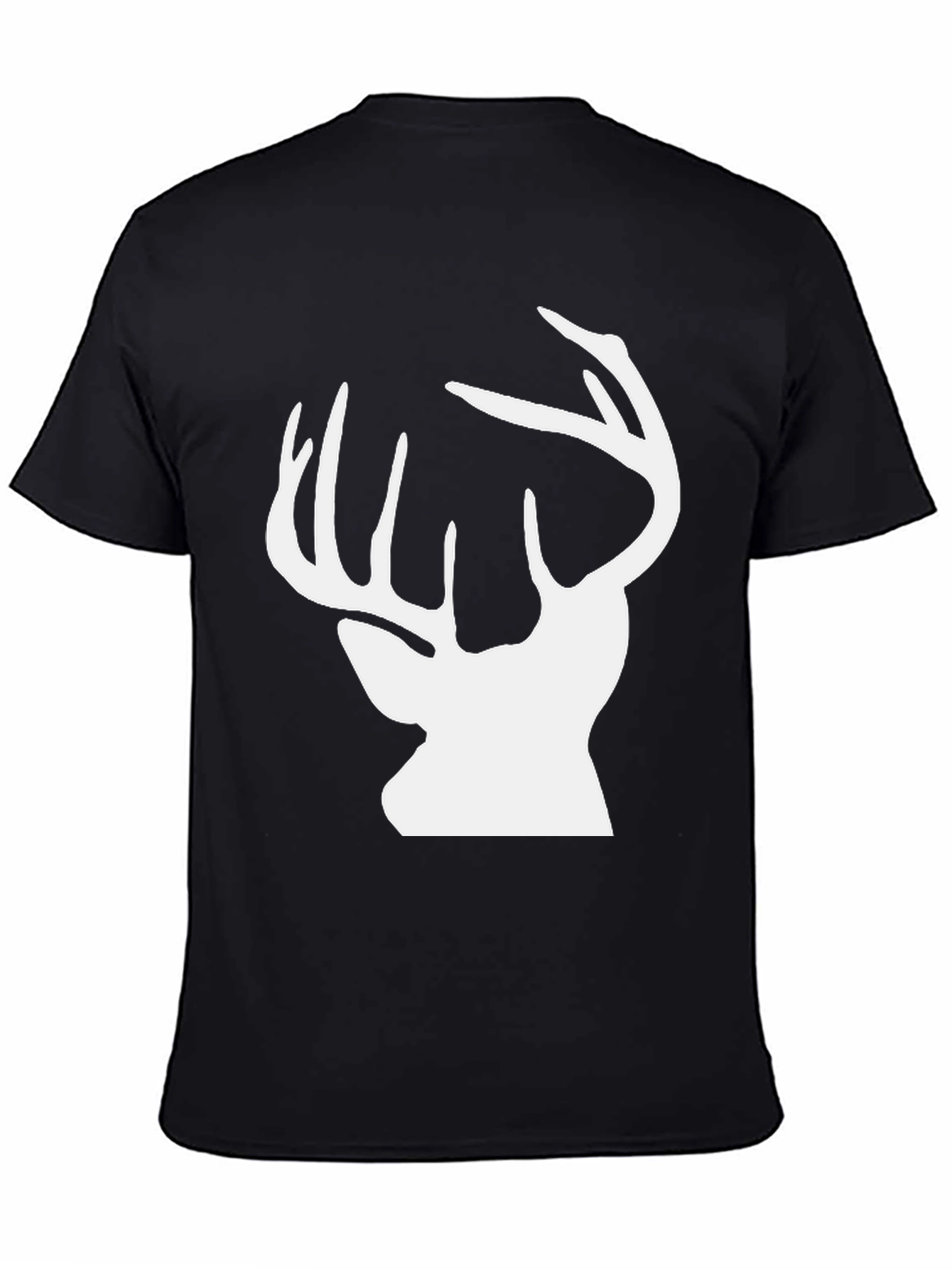 Black Deer Silhouette Graphic Tee - Black Cotton Comfort view 4
