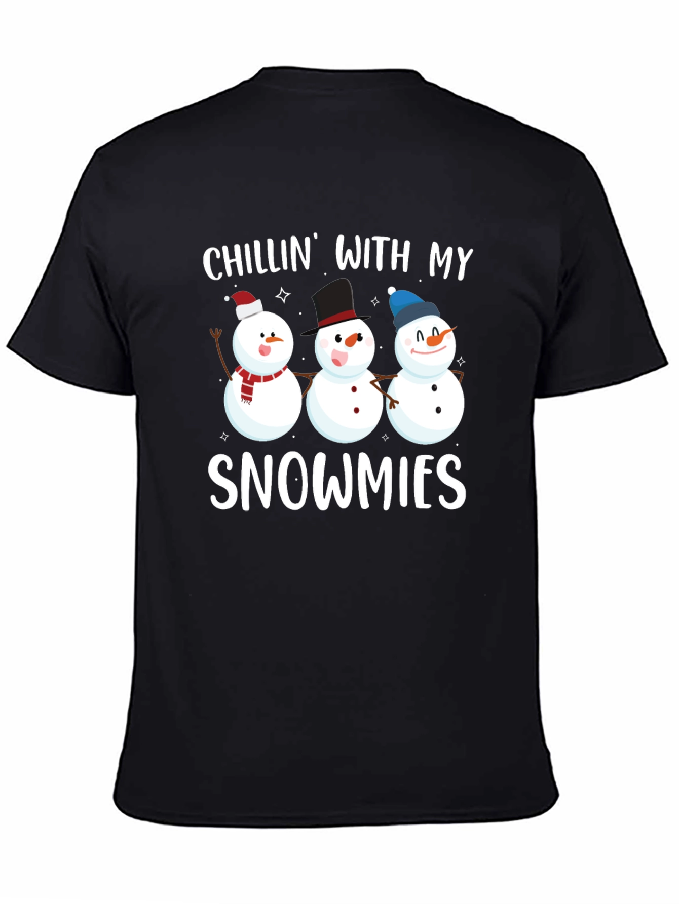 Black Chillin' with My Snowmies Graphic Tee view 4