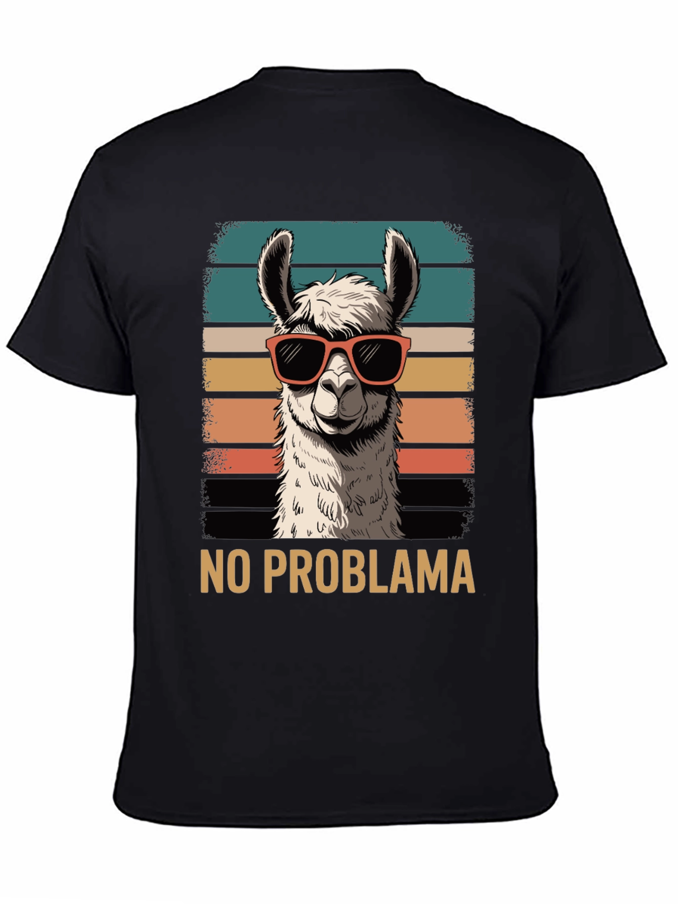 Black No Problama Llama Graphic Tee - Cool & Quirky Style view 4