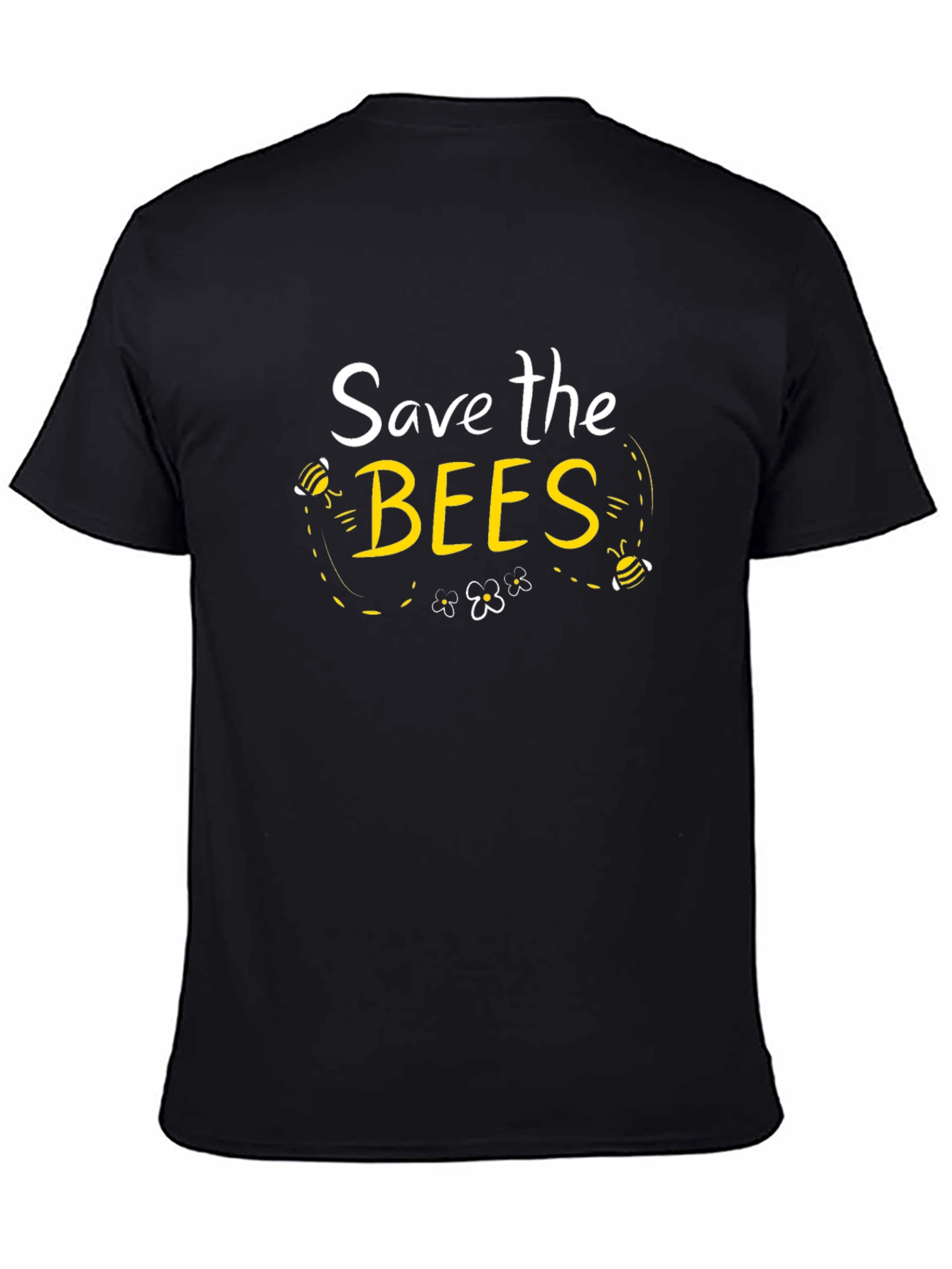 Black Save the Bees Graphic T-Shirt - Black view 4