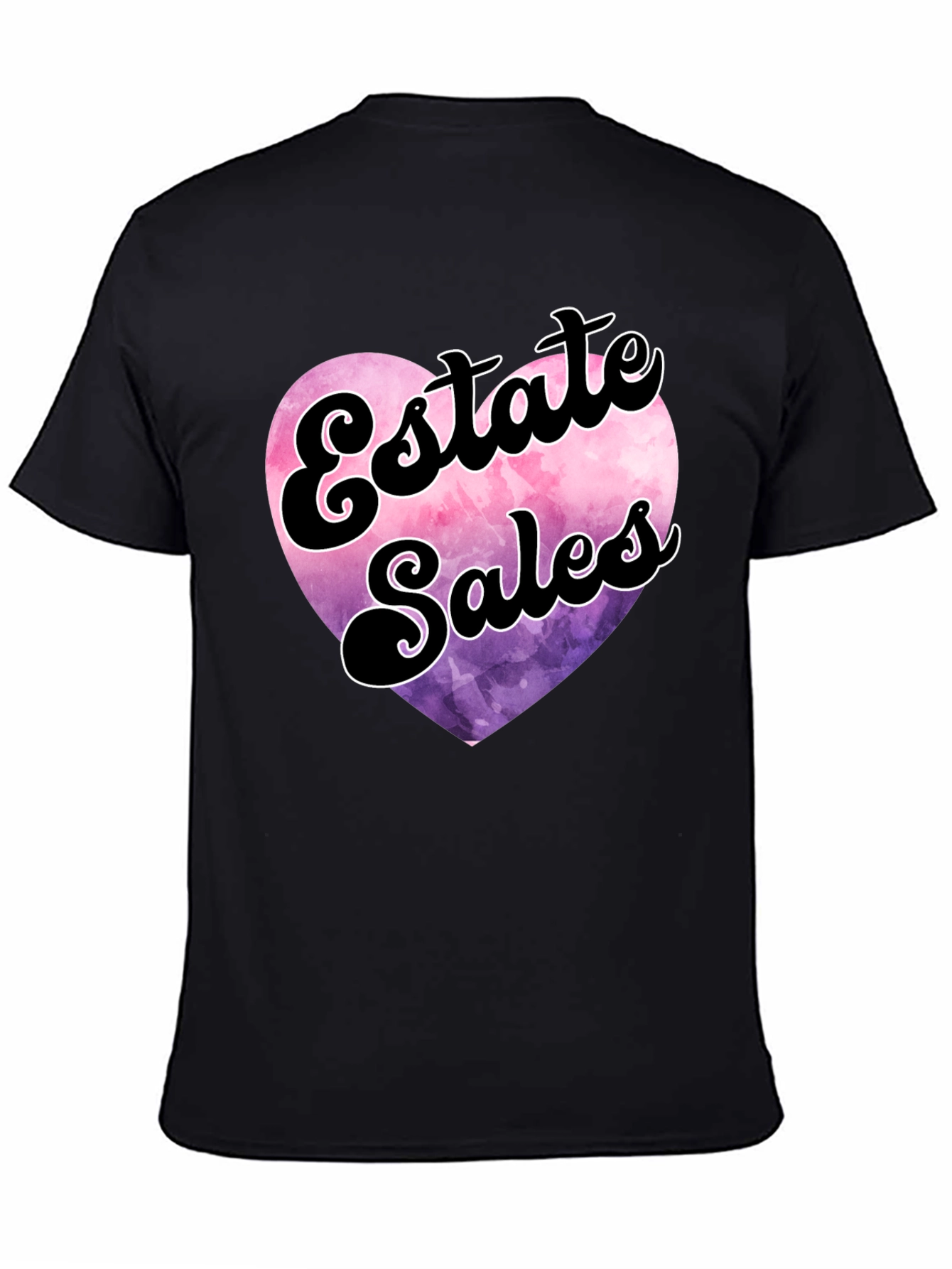 Black Estate Sales Heart Graphic T-Shirt view 4