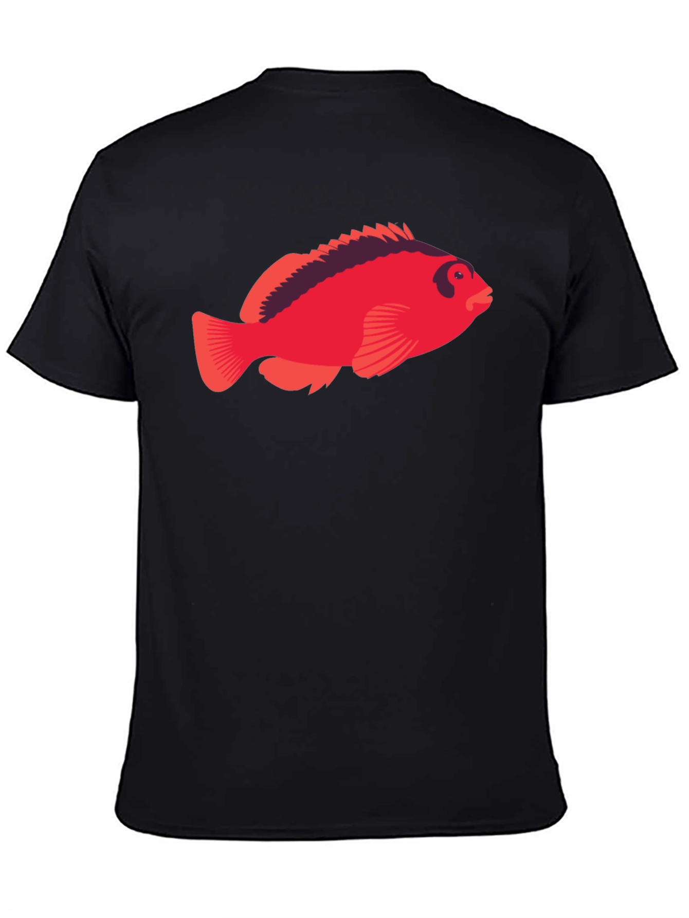 Black Red Fish Graphic Tee - Unique Design view 4