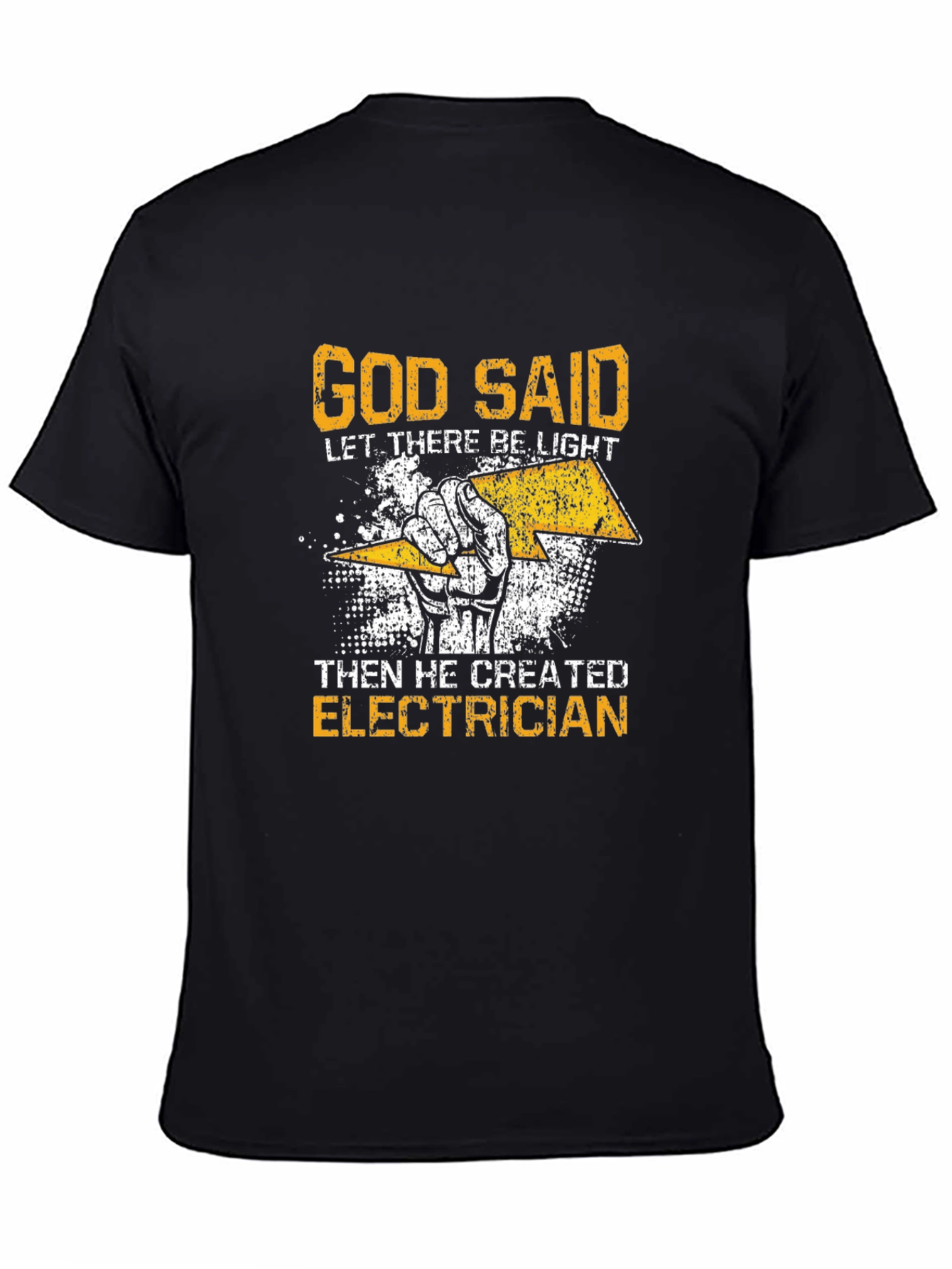 Black Electrician T-Shirt - God Said Let There Be Light view 4
