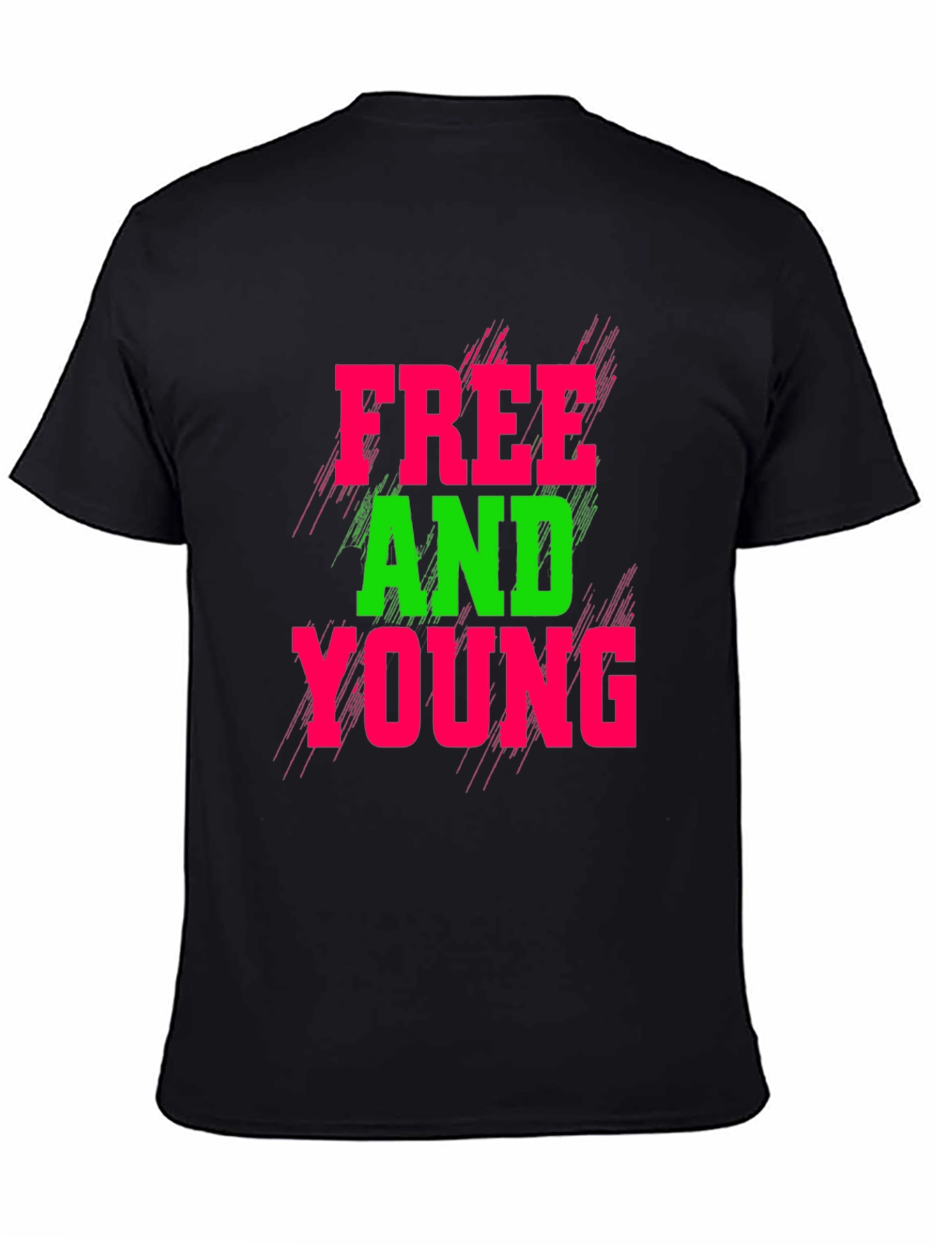 Black Free and Young Graphic T-Shirt view 4