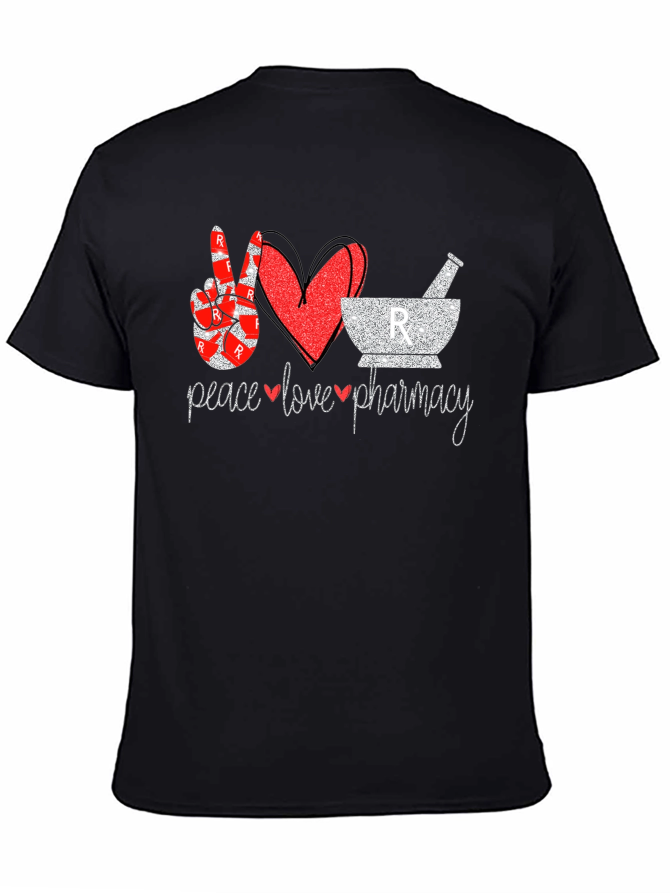 Black Peace Love Pharmacy T-Shirt view 4