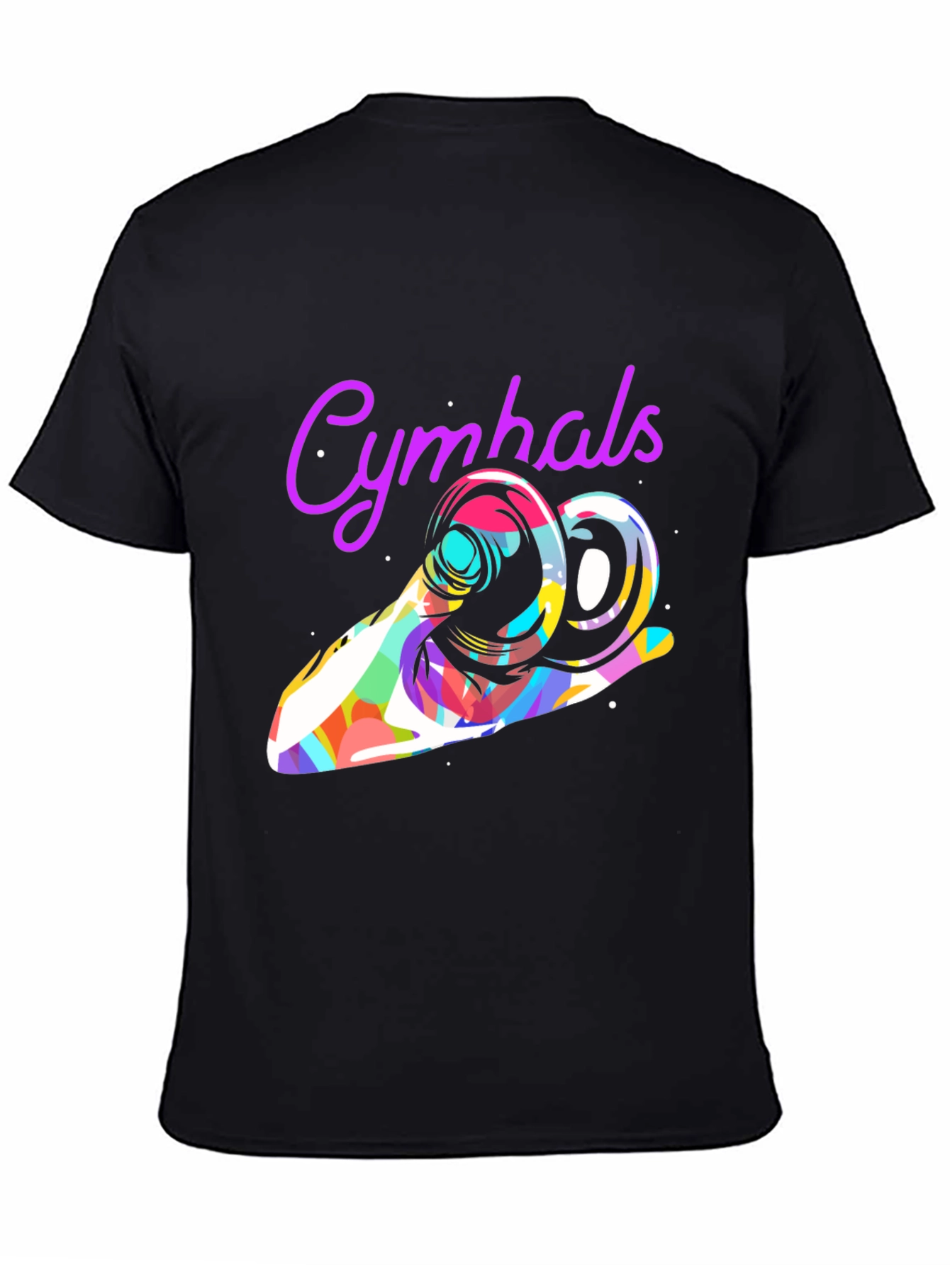 Black Cymbal T-Shirt - Colorful Music Graphic Tee view 4
