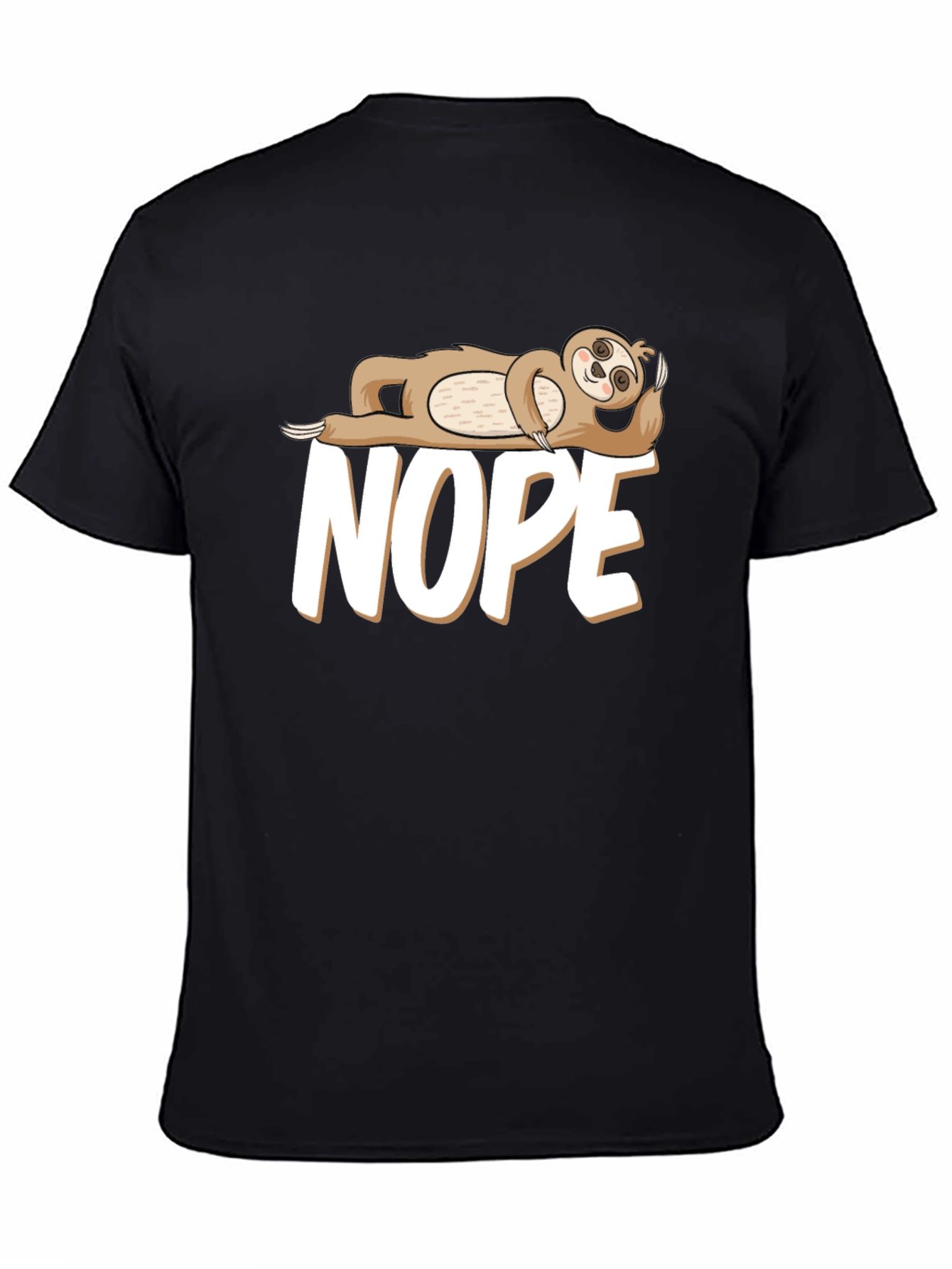 Black Nope Sloth T-Shirt - Funny Lazy Day Tee view 4