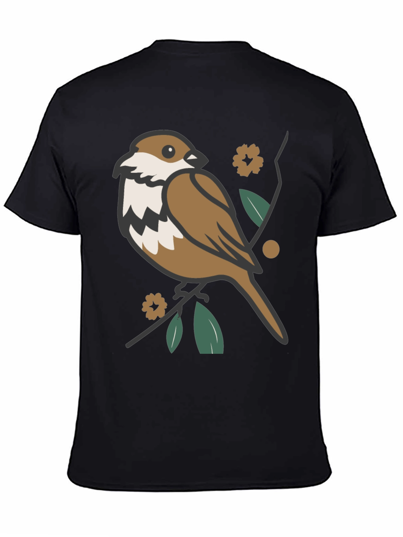 Black Bird & Branch Graphic T-Shirt - Casual Style view 4