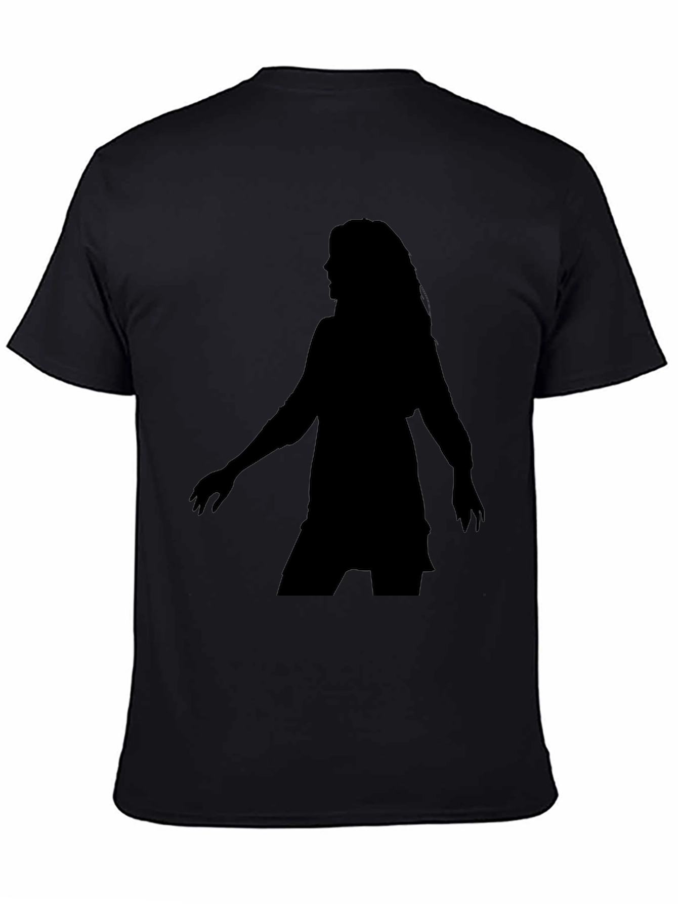 Black Silhouette Tee - Woman Figure Black T-Shirt view 4